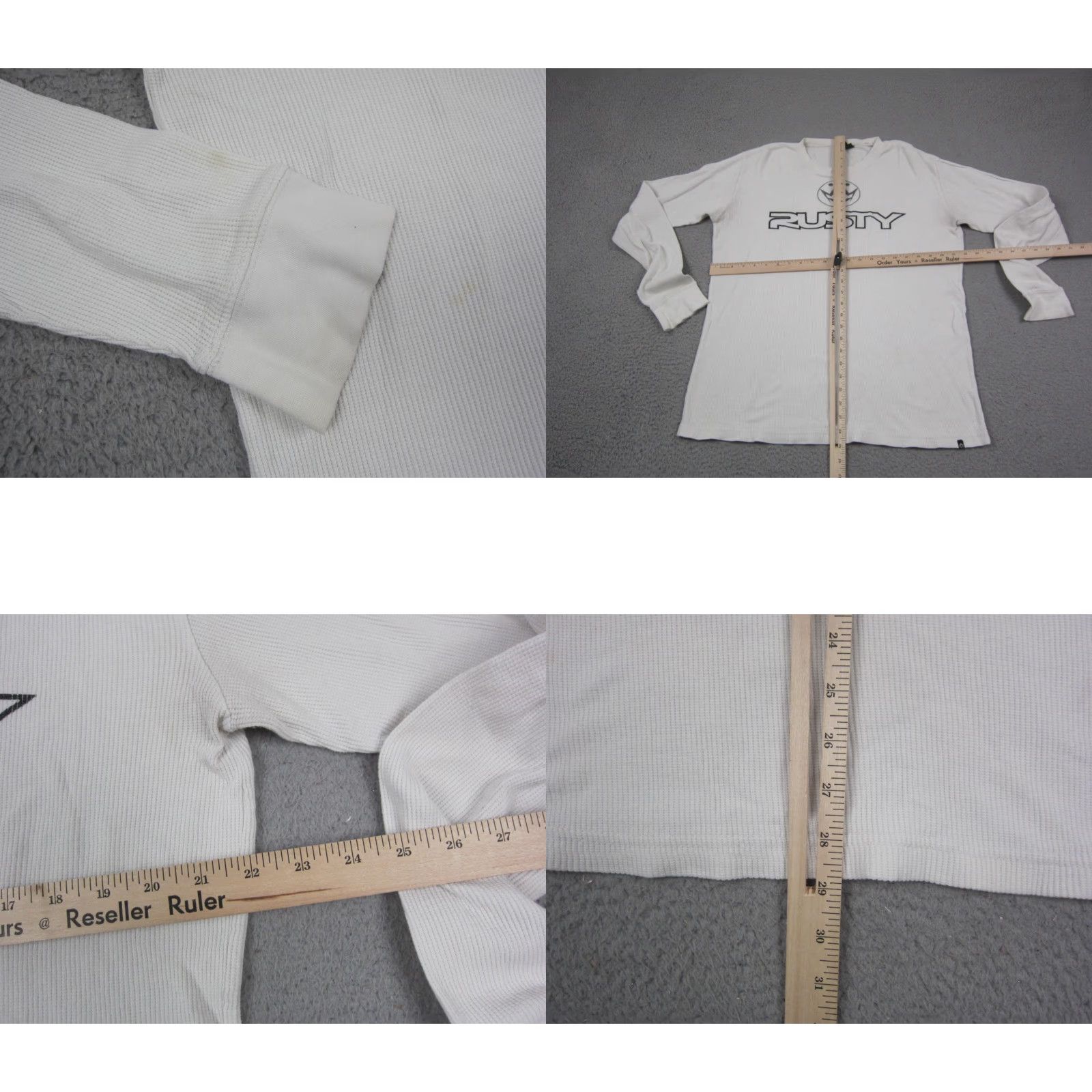Rusty VINTAGE Rusty Thermal Shirt Mens XL White Long Sleeve Crew Neck Knit Cotton 70s 90s Outdoor Sports USA Shirt Mens XL White Thermal Top Size US XL / EU 56 / 4 - 8 Thumbnail