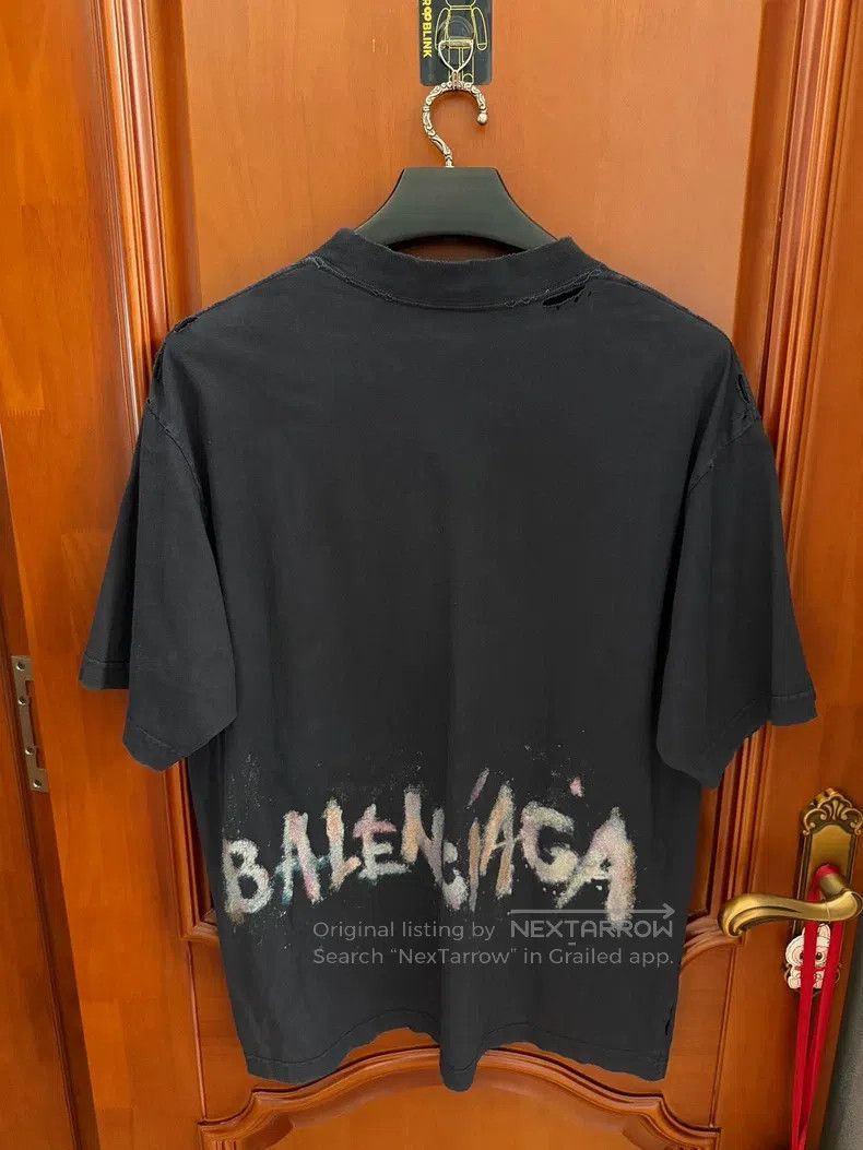 Balenciaga Balenciaga Glitter Wheat Ear Front and Back Logo Short Sle Size US S / EU 44-46 / 1 - 2 Thumbnail