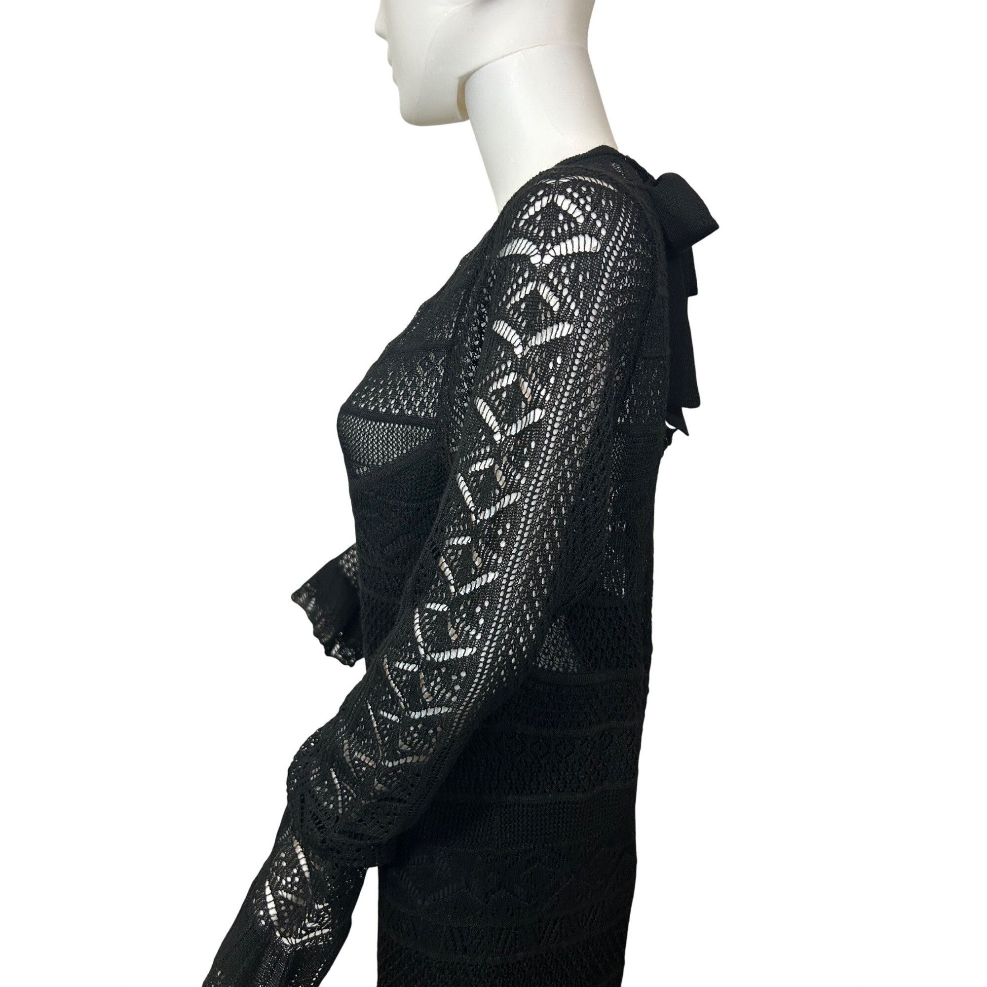 Polo Ralph Lauren Polo Ralph Lauren Maxi Dress L Black Lace Knit Long Sleeved Size L / US 10 / IT 46 - 3 Thumbnail