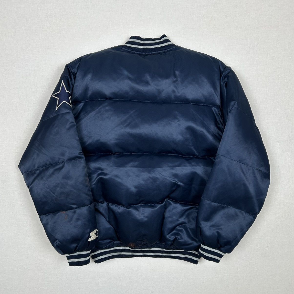 Starter Vintage 1990s Starter Dallas Cowboys Puffer Bomber Jacket Size US L / EU 52-54 / 3 - 7 Thumbnail