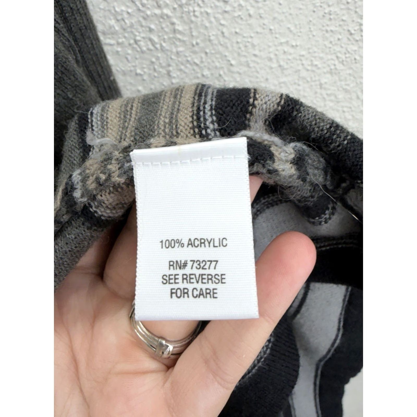 Barrow Croft and Barrow Womens Cardi Size Large Gray Bottom Striped Ribbed Open Front Cardigan Knit Sweater All Seasons Regular Size 36" / US 14 / IT 50 - 5 Thumbnail