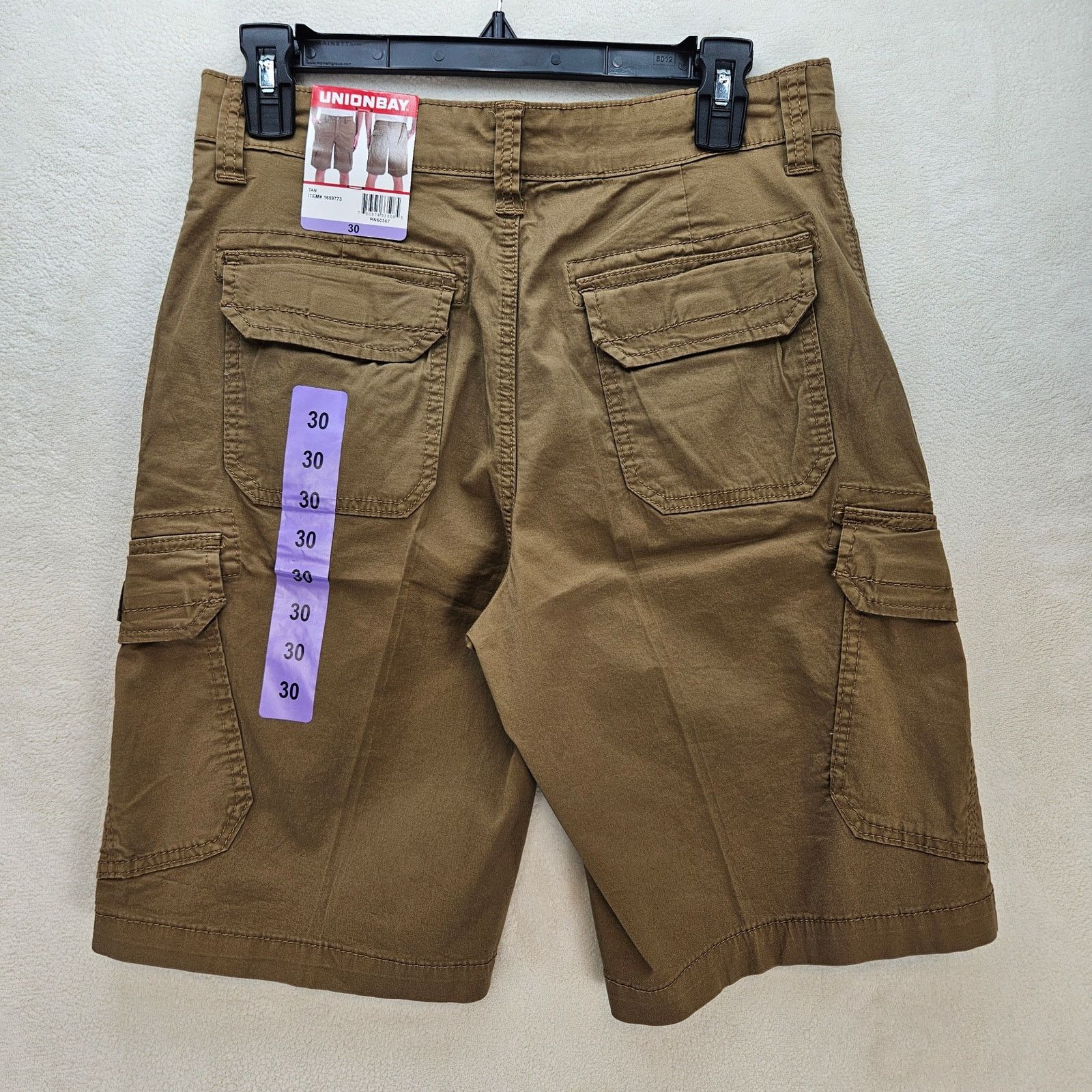 UNIONBAY UNIONBAY MEN'S 30 FLEX WAIST LIGHTWEIGHT TAN CARGO SHORTS Size US 30 / EU 46 - 5 Thumbnail