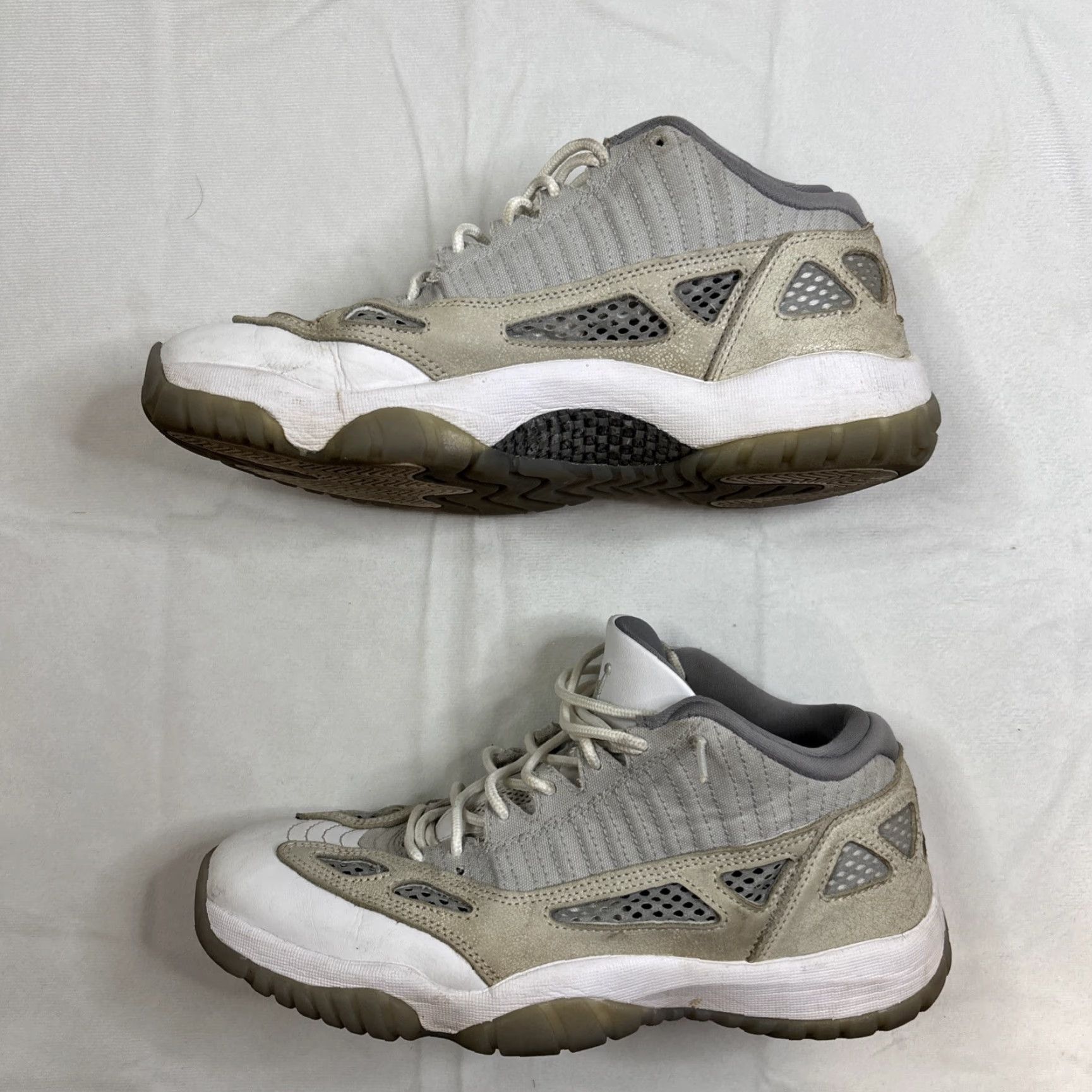 Jordan Brand Nike Air Jordan 11 Retro Low IE Light Orewood Mens Size 10 Sneaker Gray Leather Cushioned Breathable Rubber Low Top Basketball Shoes Size US 9 / EU 42 - 2 Thumbnail