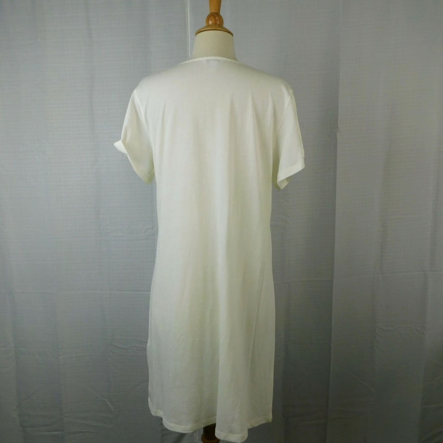 Charter Club Charter Club Nightgown XS Ivory Knit Lace Trim Crochet Accent Short Winter #6389 Size 26" / US 2 / IT 38 - 3 Thumbnail