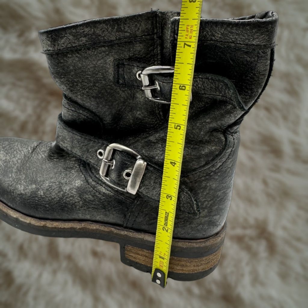Steve Madden Steven by Steve Madden Enginne Women Leather Suede Pull On Boots Sz 9 Black/Gray - Boots - Women - 9 - Black/Gray Size US 9 / IT 39 - 1 Thumbnail