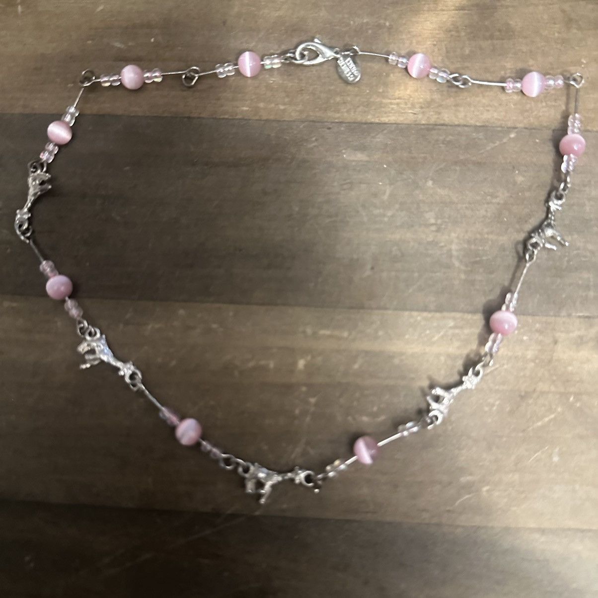 Other Cool Jewels pink tigers eye and giraffe link necklace Size ONE SIZE - 2 Thumbnail