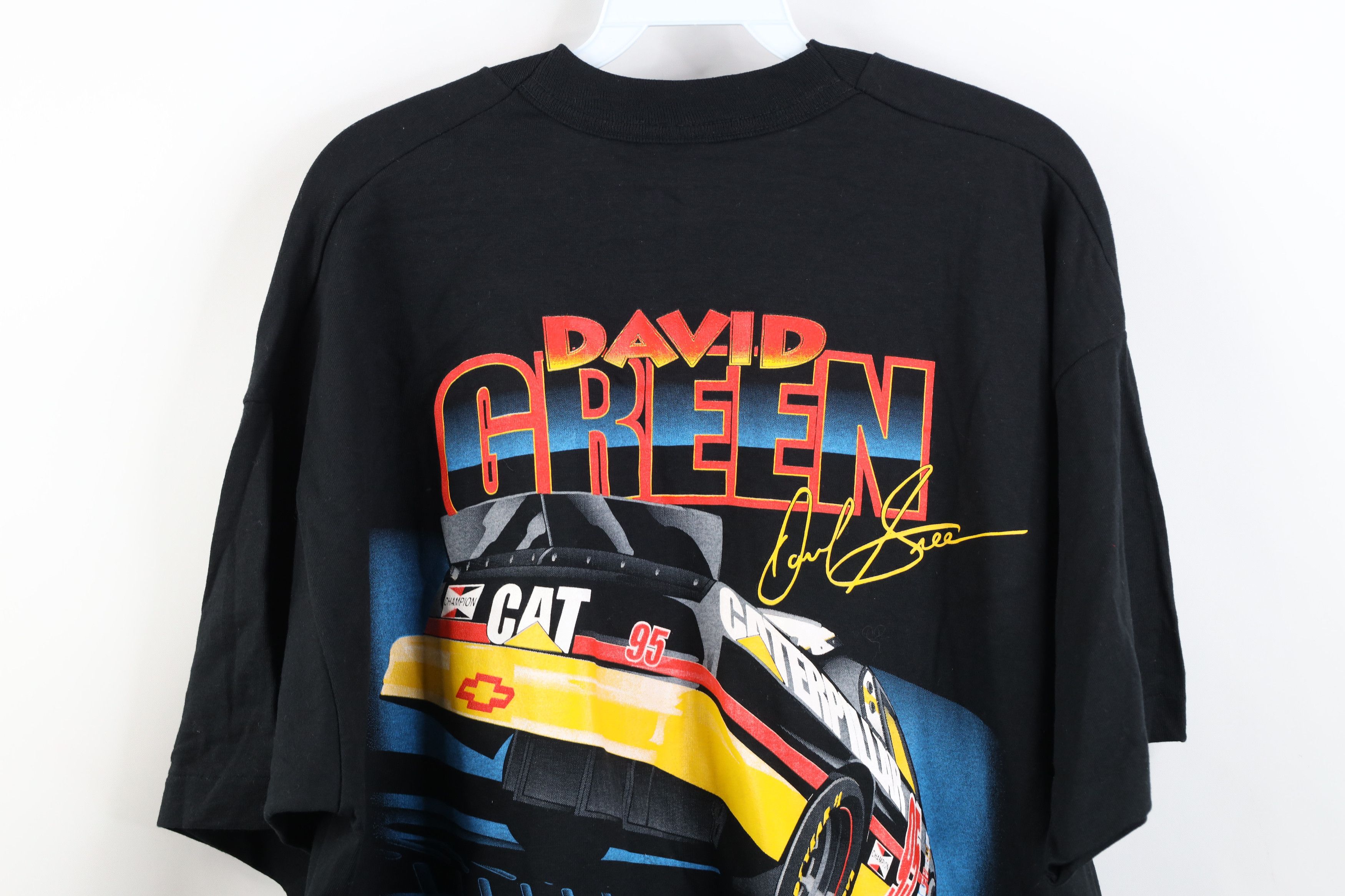 Vintage Vintage 90s NASCAR Cat Racing David Green All Print T-Shirt Size US XXL / EU 58 / 5 - 14 Thumbnail