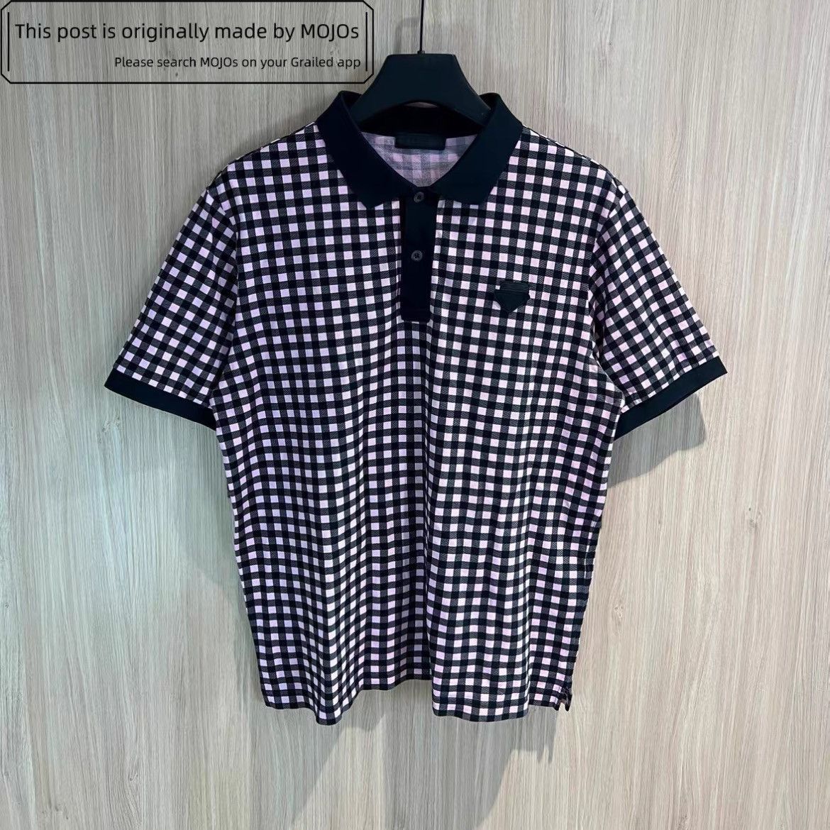 Prada Prada triangle label black pink plaid polo Size US XL / EU 56 / 4 - 1 Thumbnail