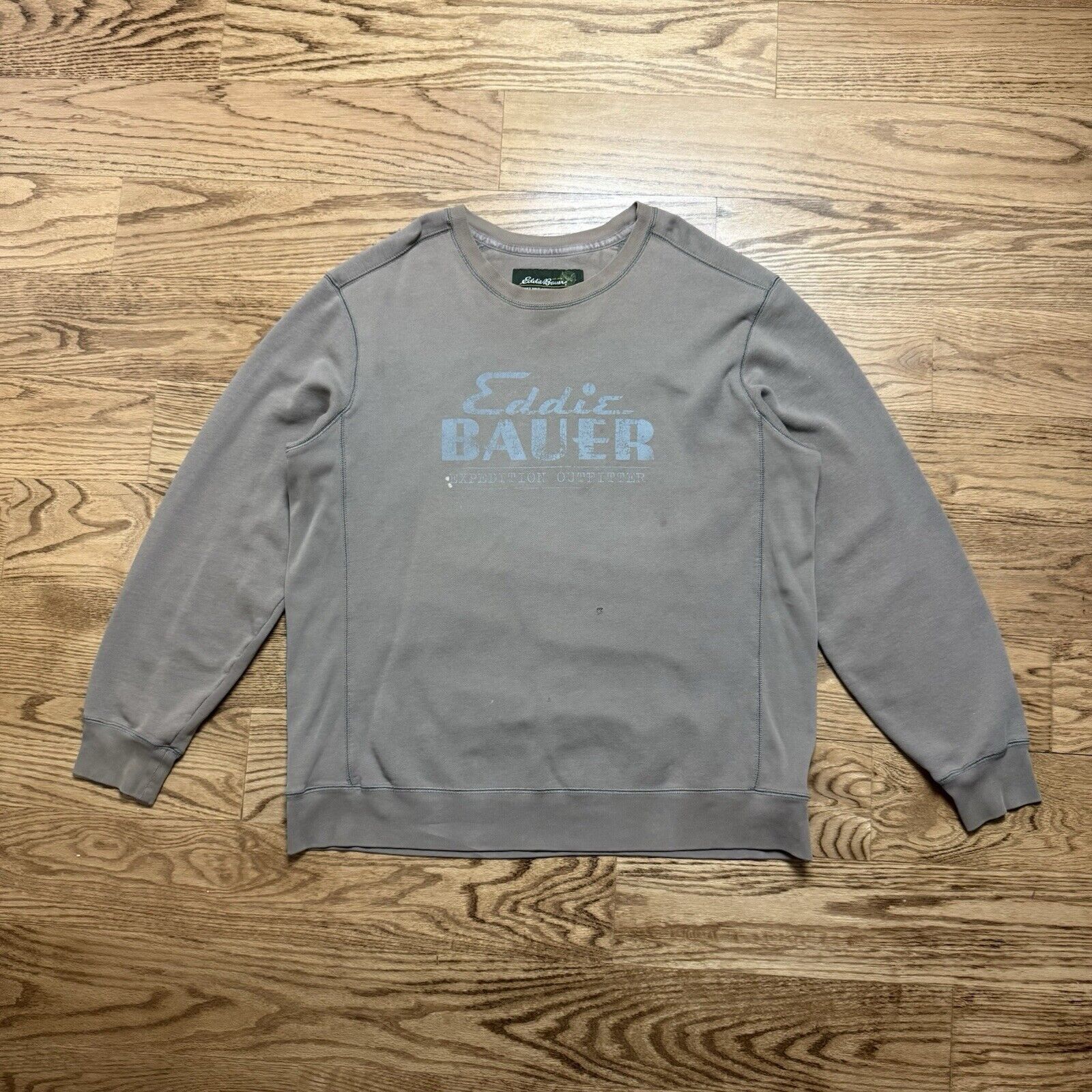 Vintage Vintage Eddie Bauer Men's Distressed Sweatshirt Large Gray Size US L / EU 52-54 / 3 - 1 Thumbnail