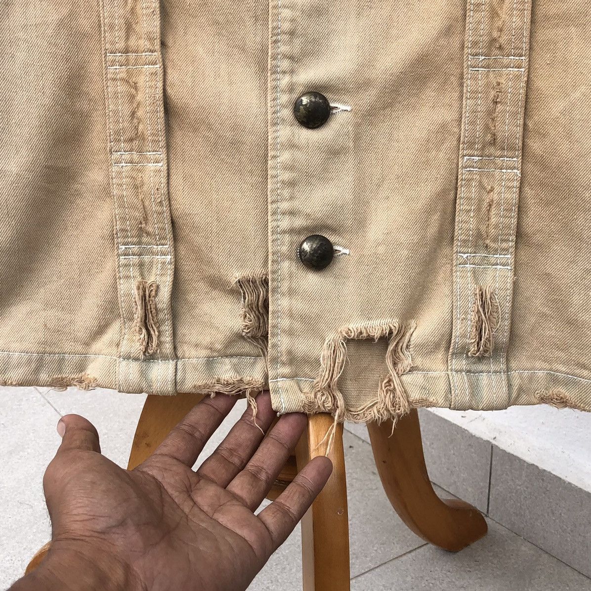 PPFM Vintage PPFM Japanese designer distressed denim jacket Size US M / EU 48-50 / 2 - 10 Thumbnail
