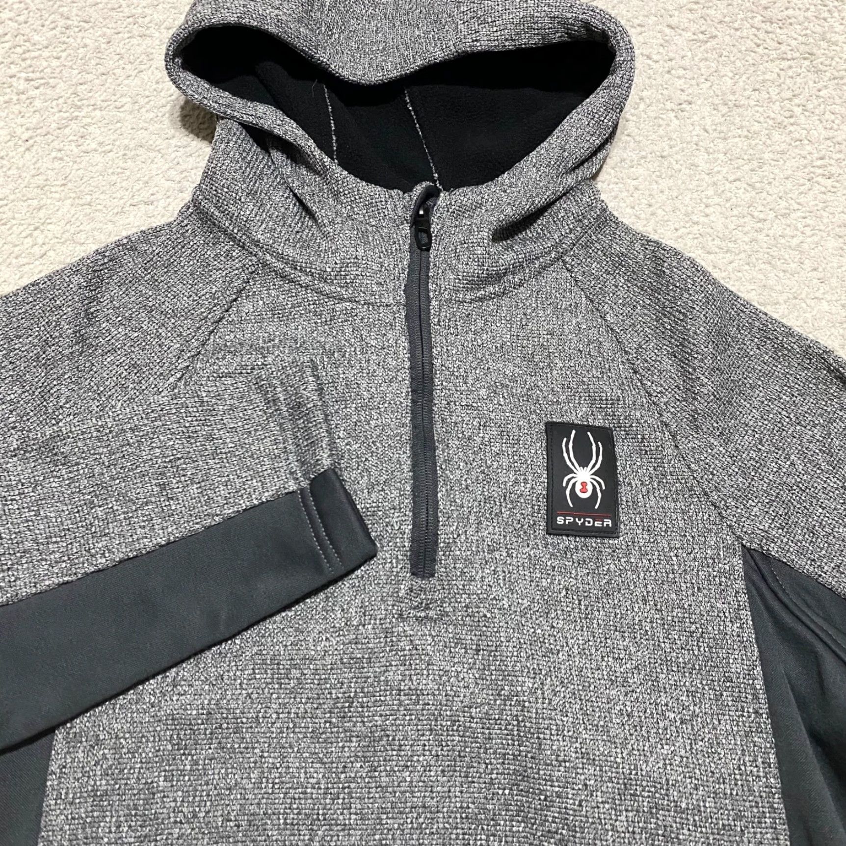 Spyder Spyder Jacket M Men's Gray Pullover Hooded Zip Pockets Outdoor Comfort Windbreaker Size US M / EU 48-50 / 2 - 4 Thumbnail