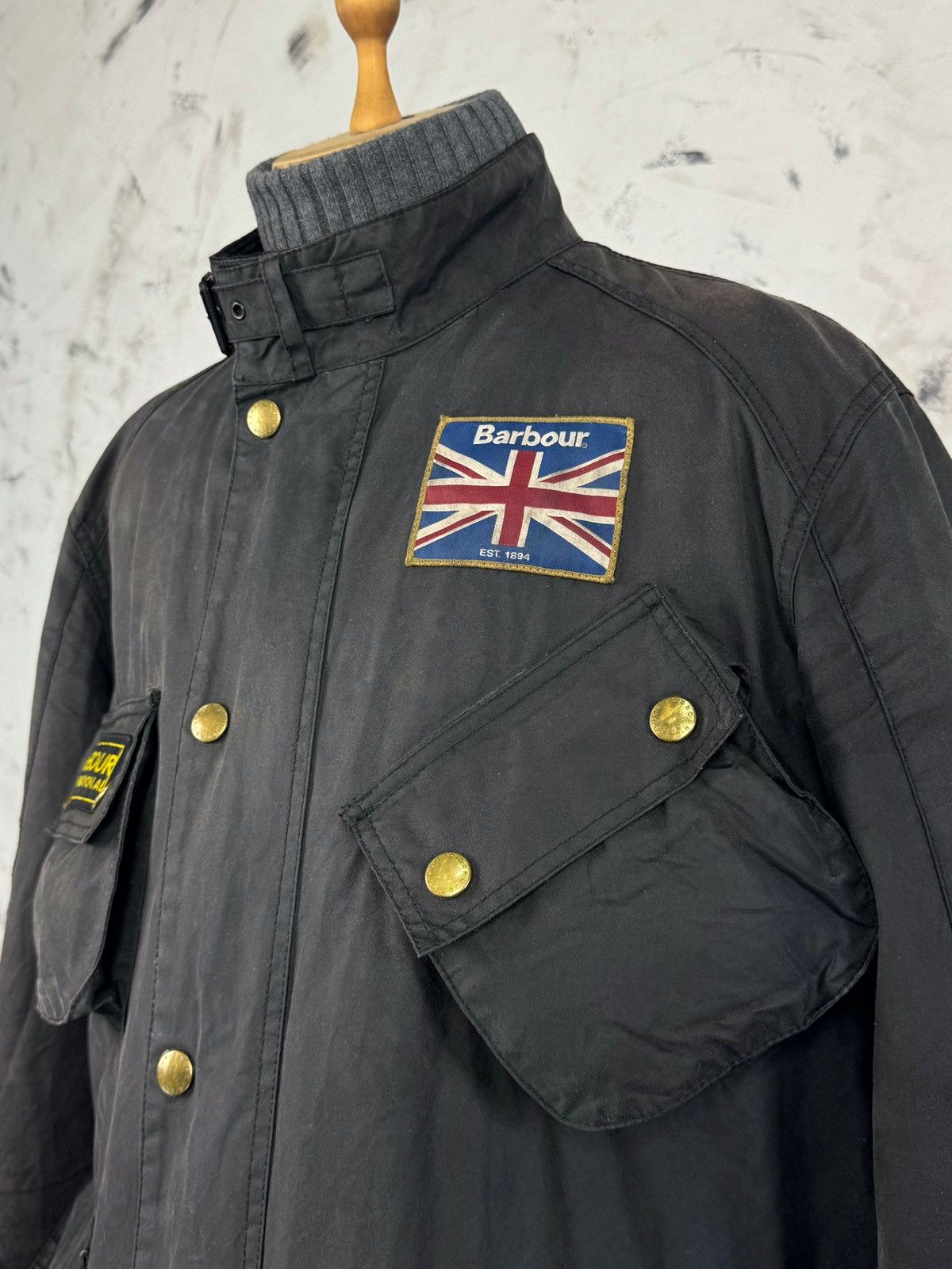 Barbour Barbour International Union Waxed Motorcycle Jacket L - XL Size US XL / EU 56 / 4 - 4 Thumbnail