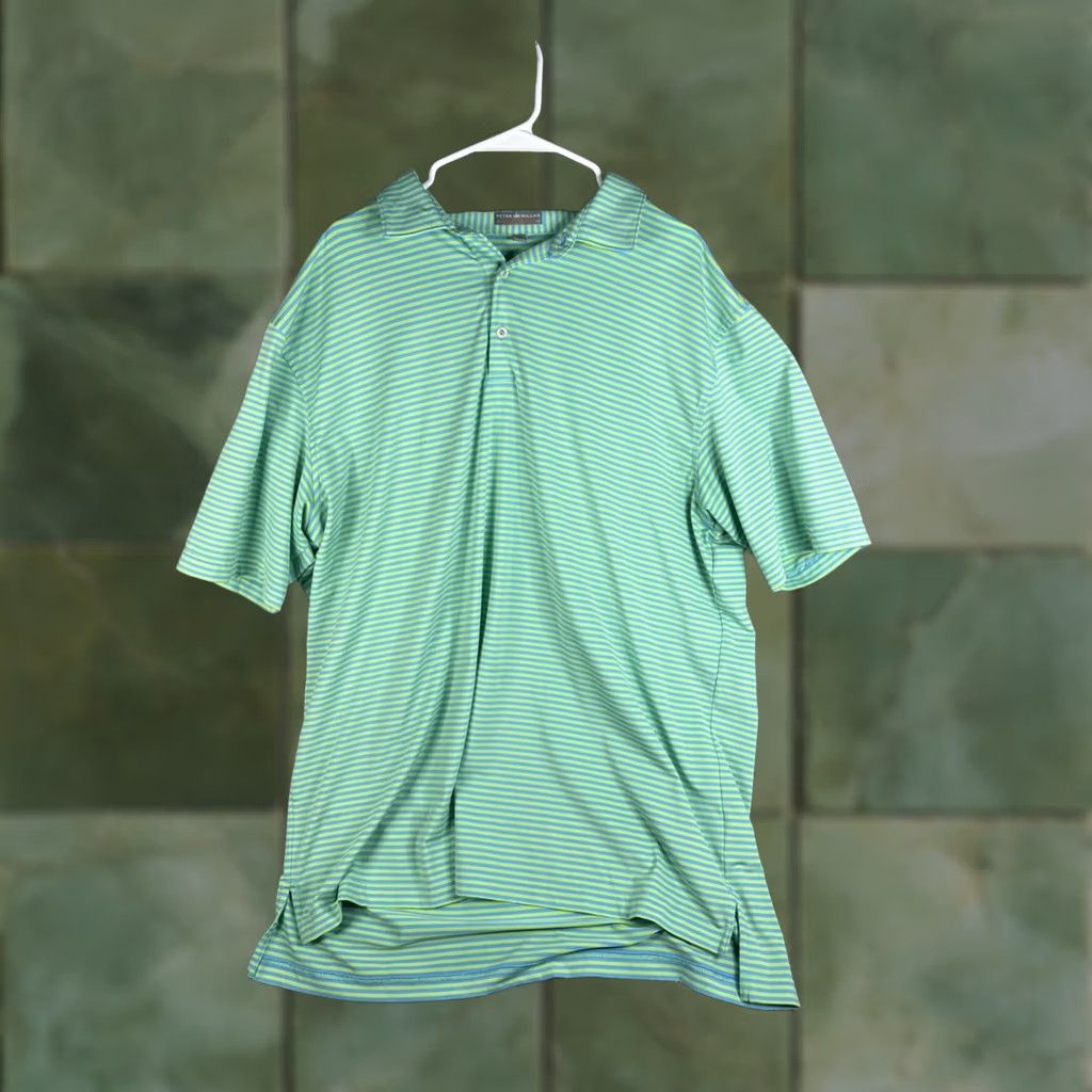 Peter Millar Peter Millar Polo Shirt Mens 2XL Green Blue Stripe Golf Performance Short Sleeve Size US XXL / EU 58 / 5 - 1 Thumbnail