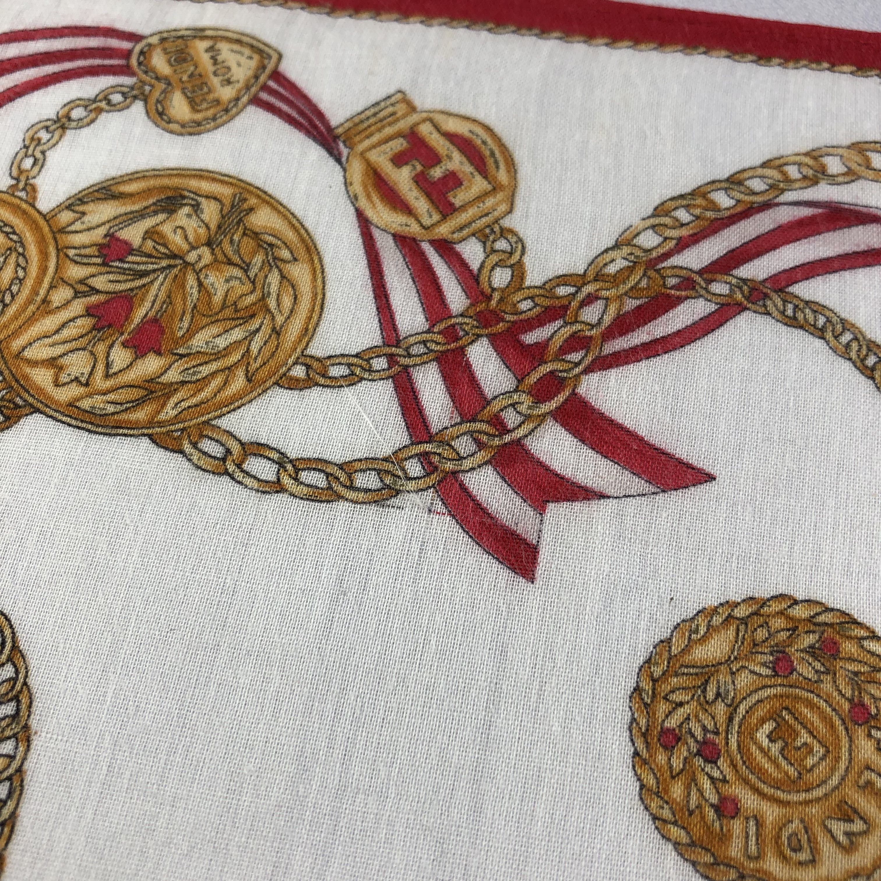 Japanese Brand Fendi Gold Chains Handkerchief Neckerchief Bandana H1883 Size ONE SIZE - 7 Thumbnail