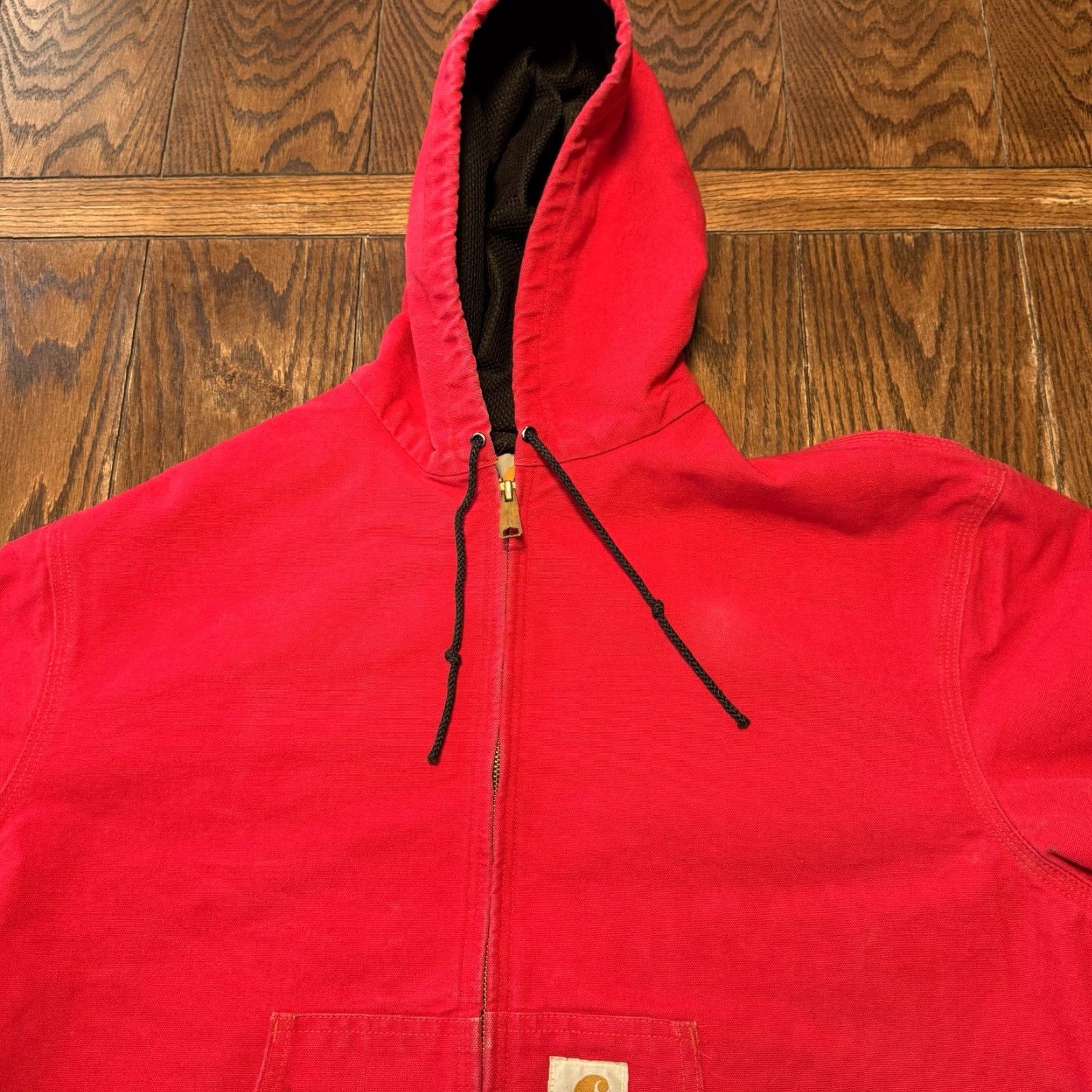 Carhartt VINTAGE Carhartt JR100 Thermal Lined Duck Canvas Jacket Red XL Men Bomber Jacket 90s Size US XL / EU 56 / 4 - 3 Thumbnail