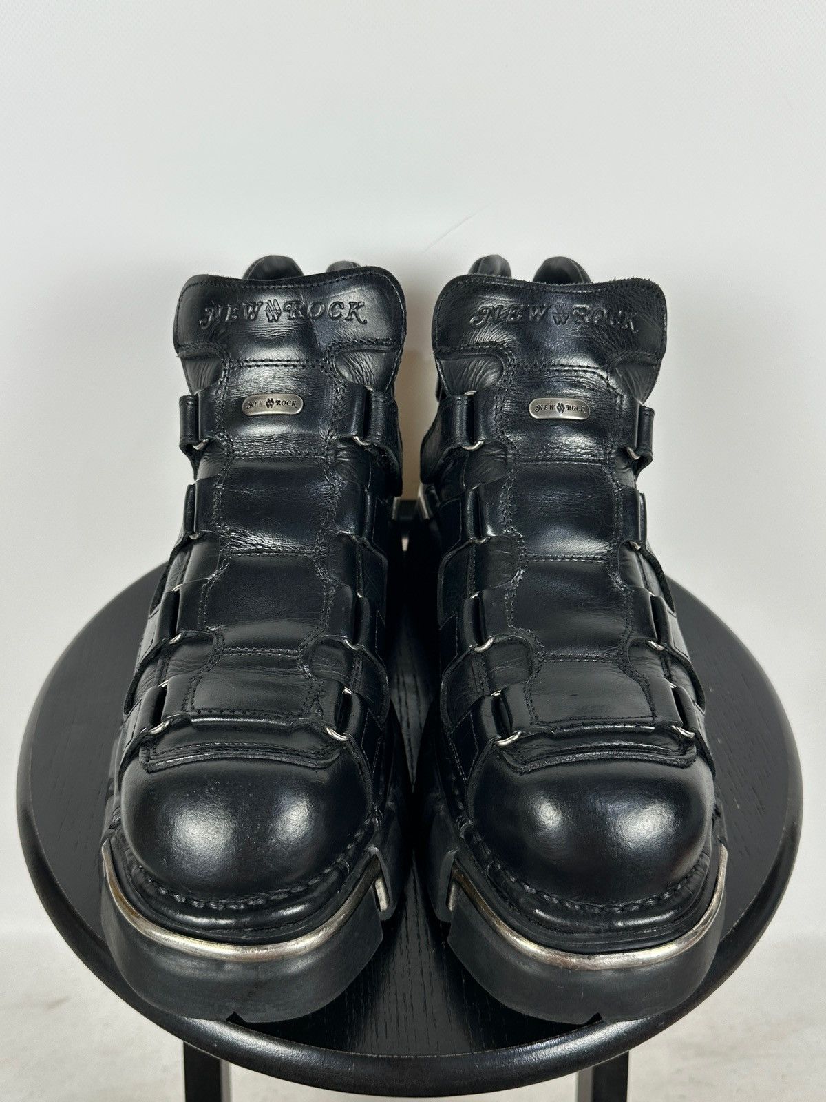 New Rock Vintage New Rock M.283 Terminator E-14 Black Leather Boots Size US 9 / EU 42 - 17 Thumbnail