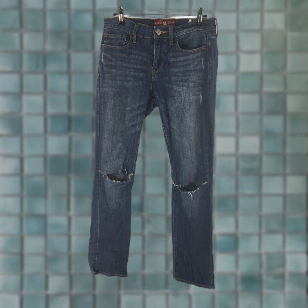 Lucky Brand Lucky Brand Womens Sofia Ankle Jeans Regular 30x29 Blue Distressed 5-Pocket Denim Pants 4 Womens Size 27" / US 4 / IT 40 - 1 Thumbnail