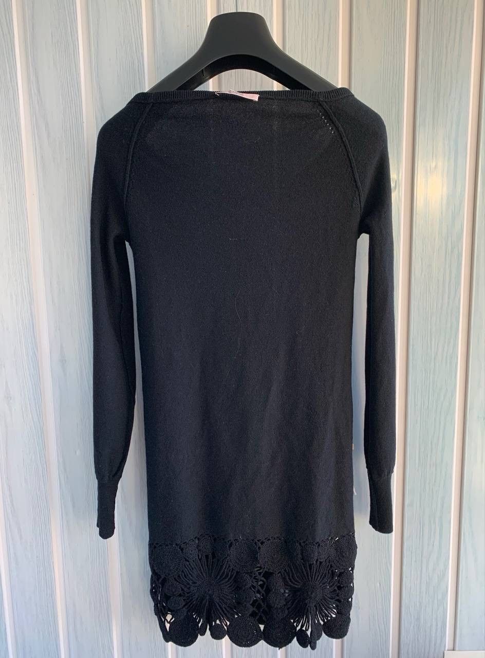 RED Valentino Red Valentino Black Wool & Cashmere Blend Knit A-Line Dress Size M / US 6-8 / IT 42-44 - 8 Thumbnail