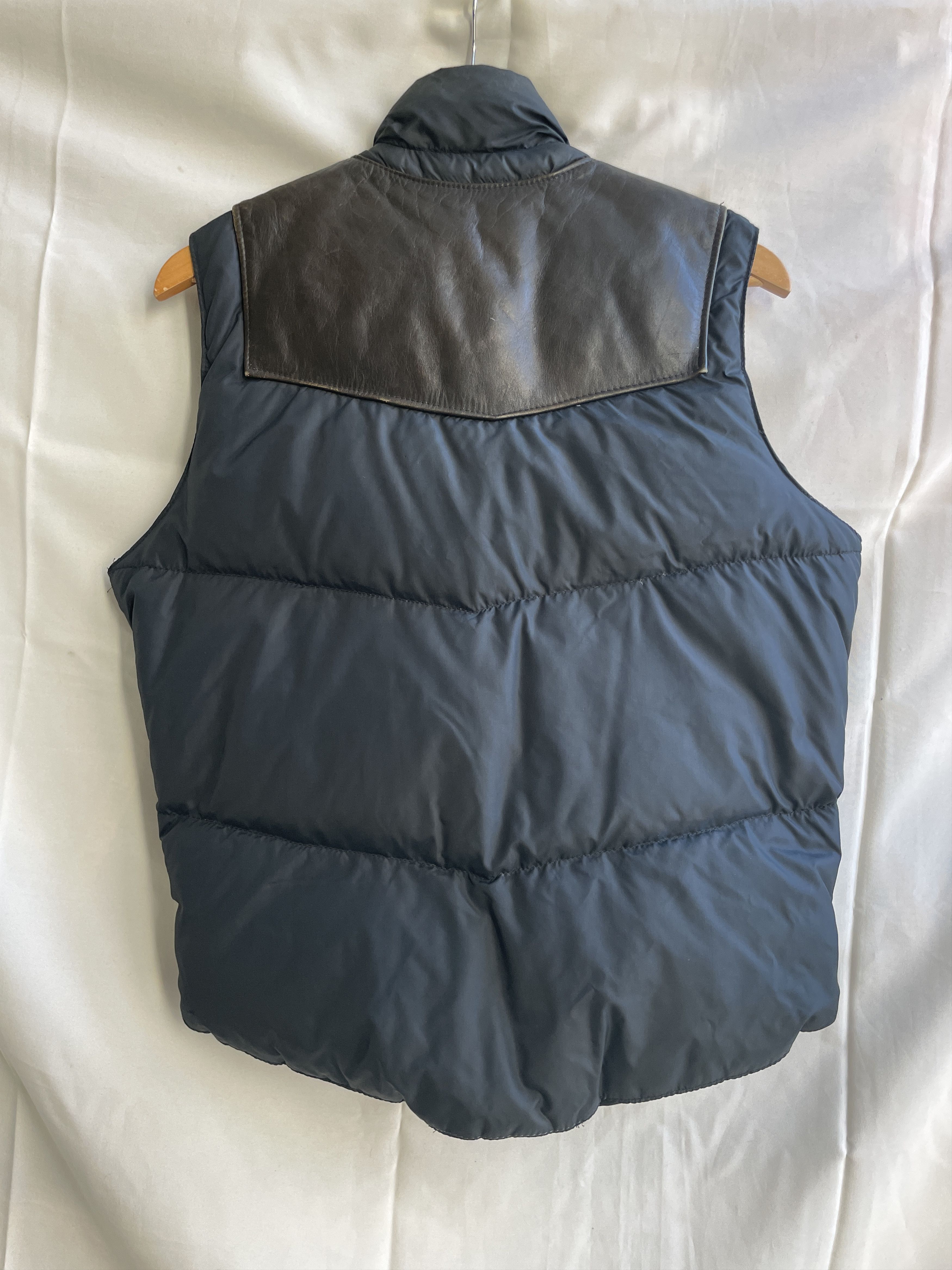 Schott Down by Schott Vintage 80's 123V Down Leather Vest Size 38 Size US M / EU 48-50 / 2 - 2 Thumbnail