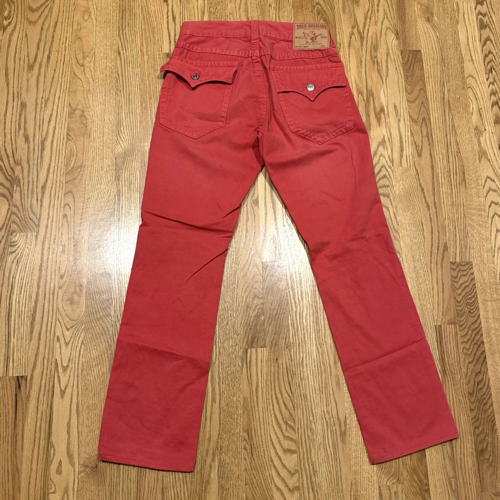 True Religion True Religion Ricky Jeans Mens 30x32 Pink Cotton 5-Pocket Straight Flap Pockets Hemmed 34 to 30 Hemmed Size US 30 / EU 46 - 2 Thumbnail