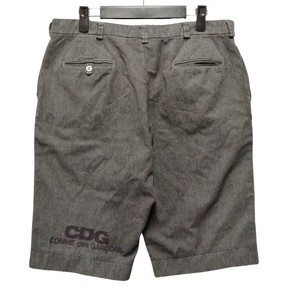 Comme des Garcons Shorts Polyester Cotton Logo Print Zipper Gray Size US 39 - 2 Thumbnail