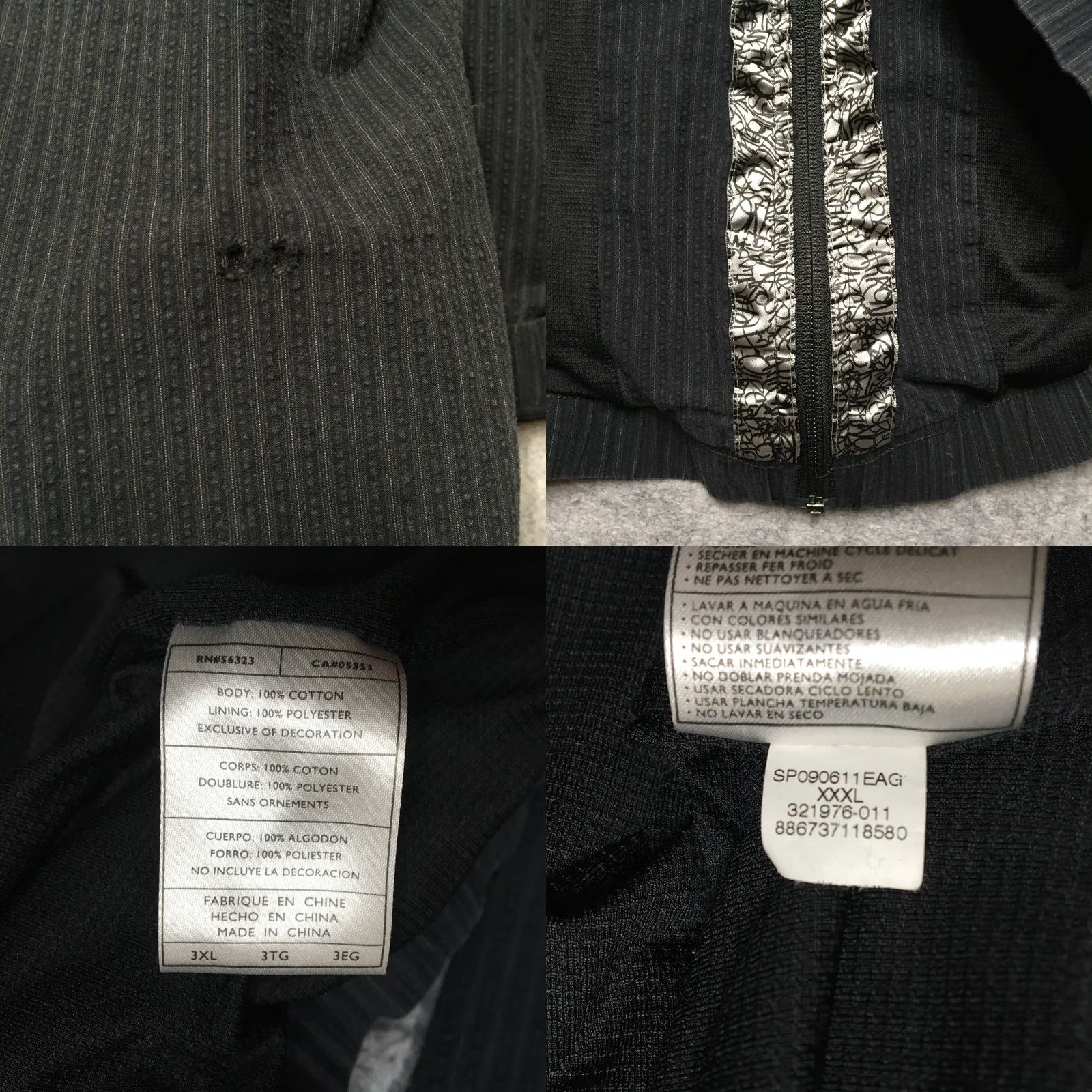 Nike Nike Hoodie Mens 3XL Black Striped Full Zip Logo Sports Winter Fall 90s Style Size US XXL / EU 58 / 5 - 8 Thumbnail