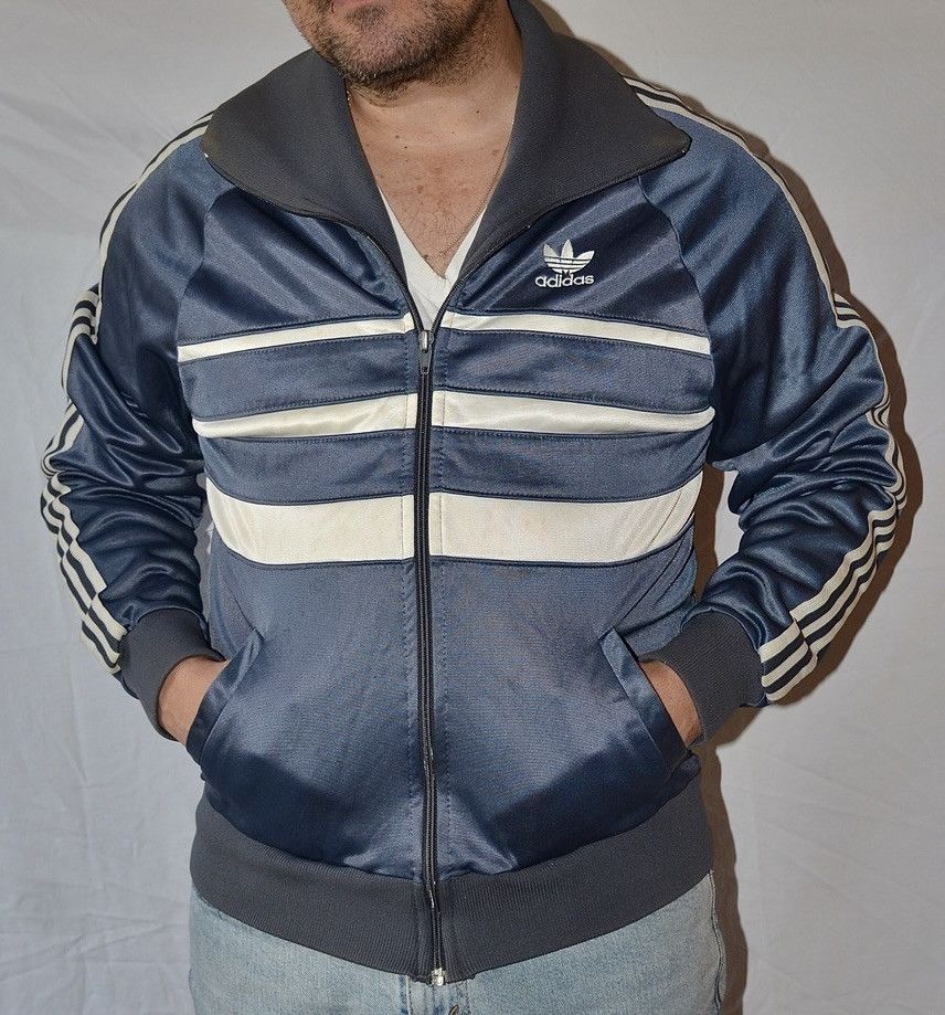 Adidas Vintage Adidas USA Trefoil Track Jacket Blue M (fits small) Size US M / EU 48-50 / 2 - 4 Thumbnail