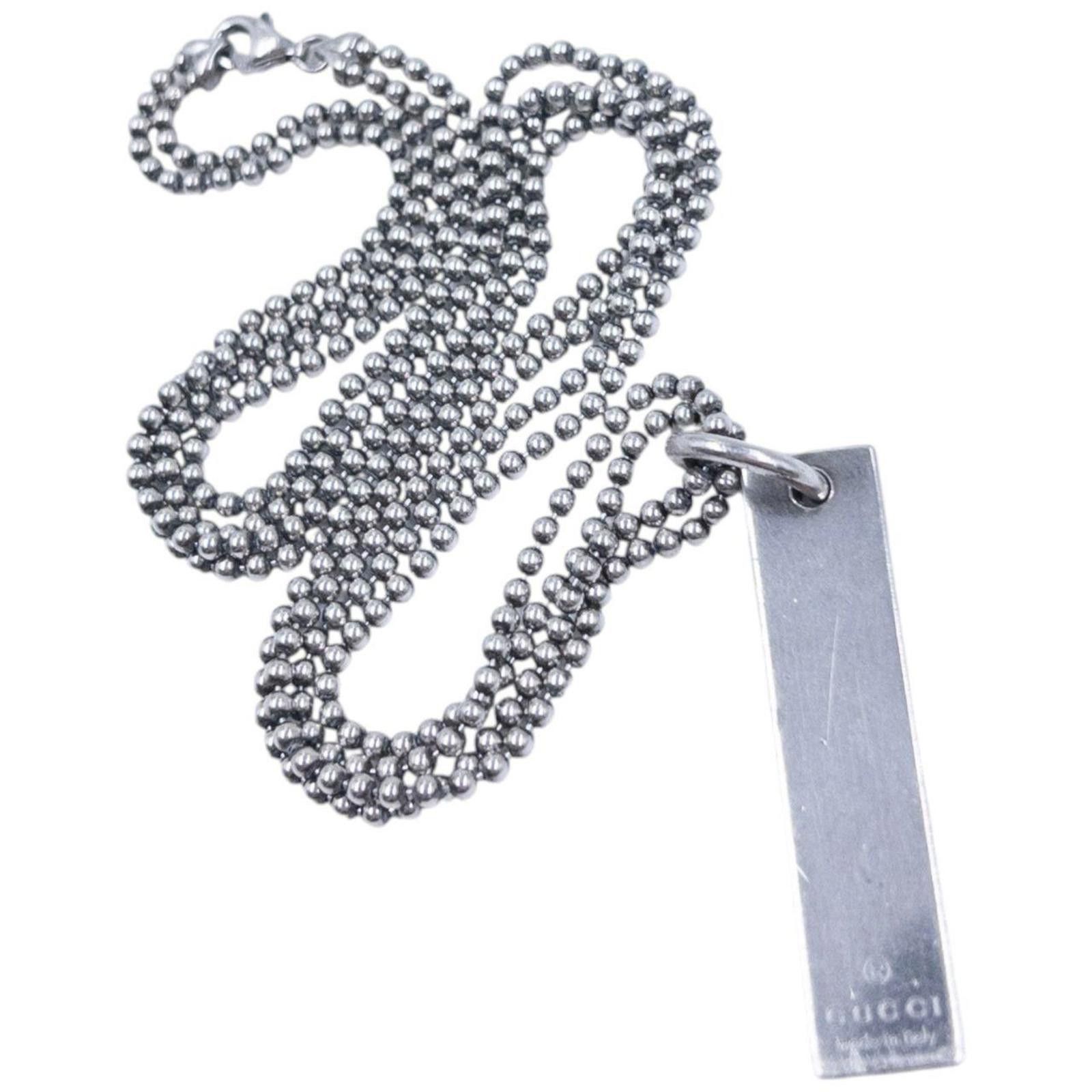 Gucci Vintage Gucci Silver Pendent Double-Chain Necklace Size ONE SIZE - 1 Thumbnail