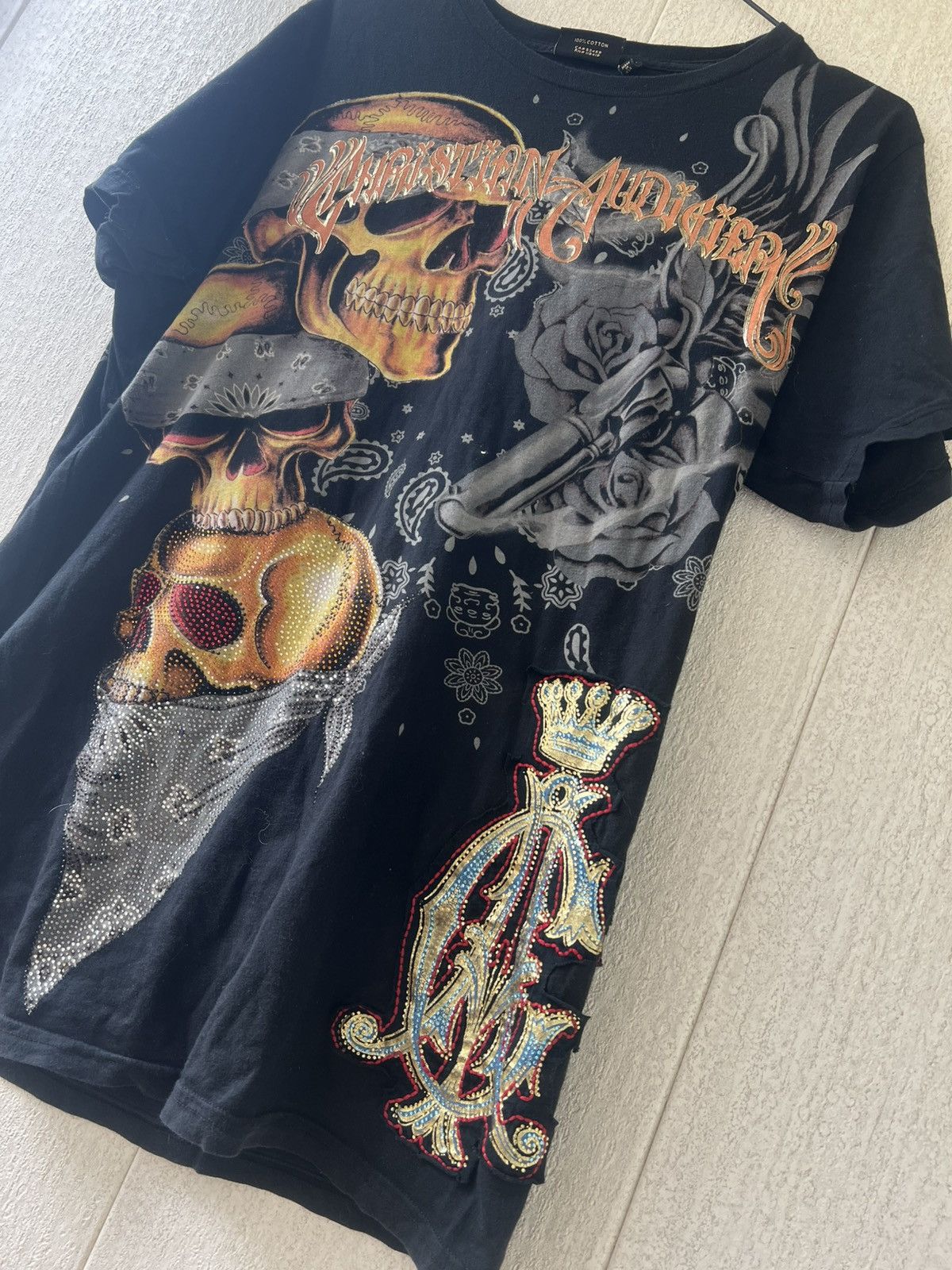 Christian Audigier Christian Audiger vintage drip tshirt Size US XL / EU 56 / 4 - 2 Thumbnail