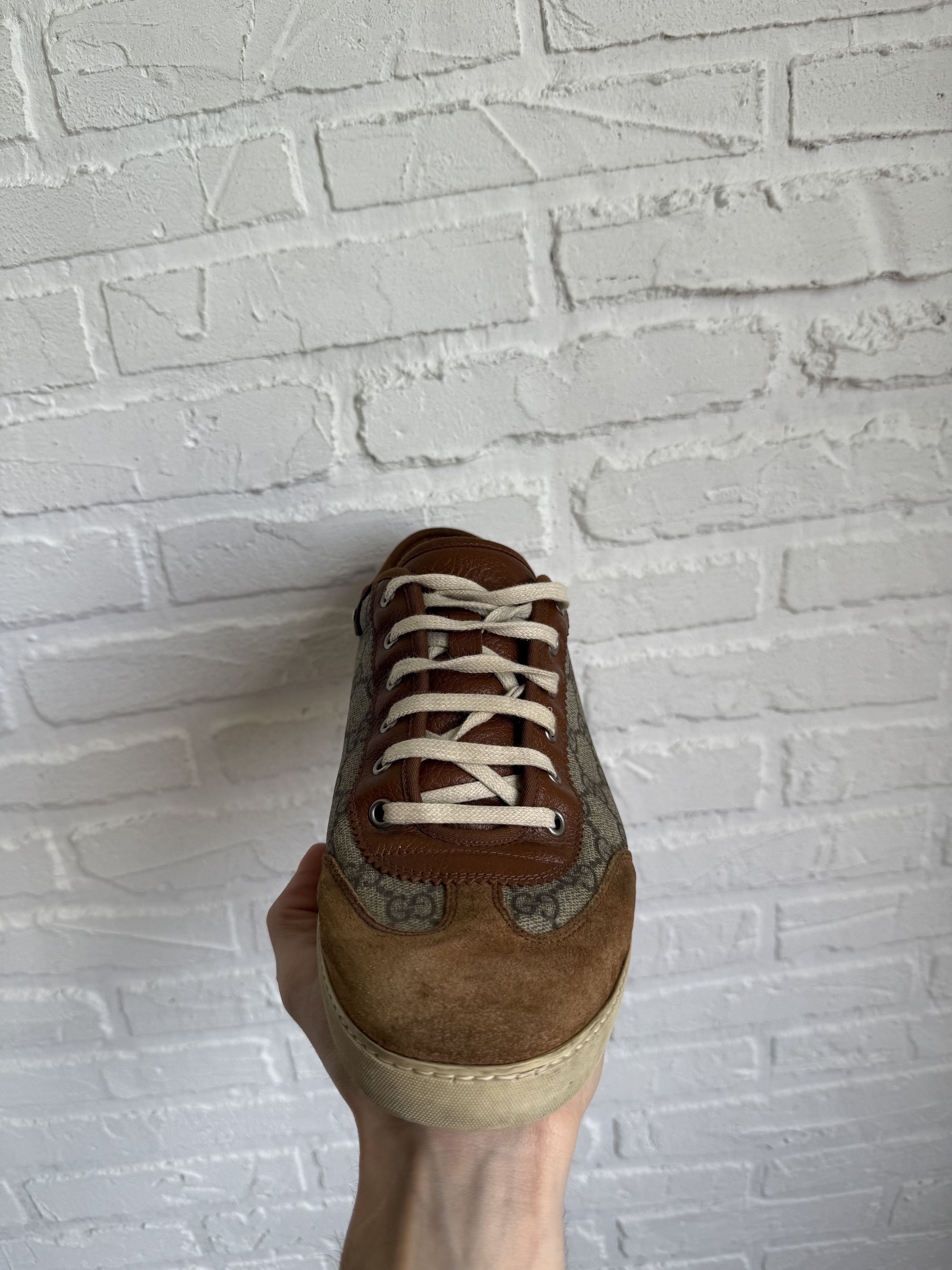 Gucci Vintage Gucci GG Monogram Canvas Sneakers Brown Size US 9.5 / EU 42-43 - 3 Thumbnail