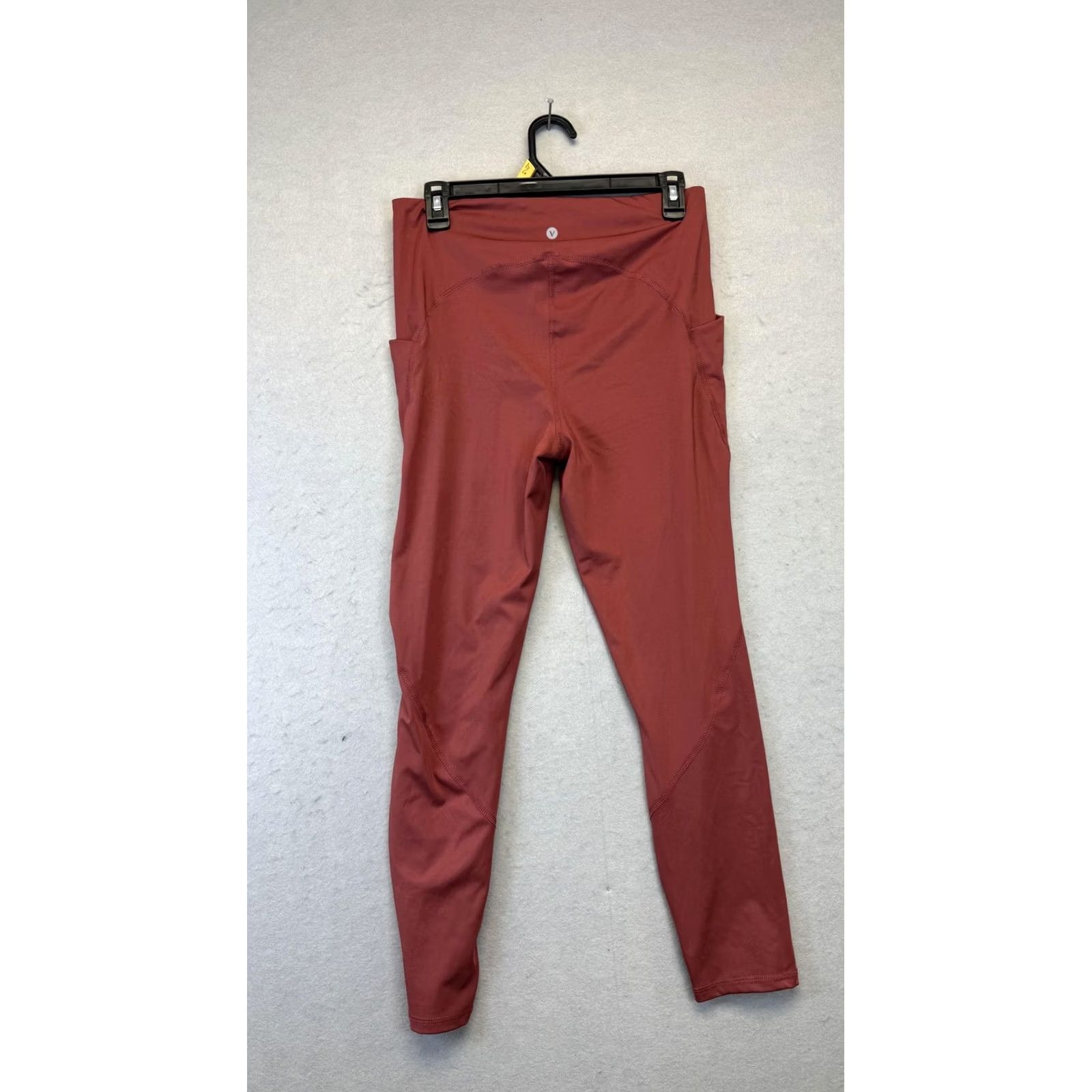 Vintage Velocity Pants Womens Large Red High Rise Yoga Leggings Pockets Stretch Ankle, Size L, Regular, Solid, Velocity, Gym & Training, Yoga, Running, Womens Size 36" / US 14 / IT 50 - 7 Thumbnail