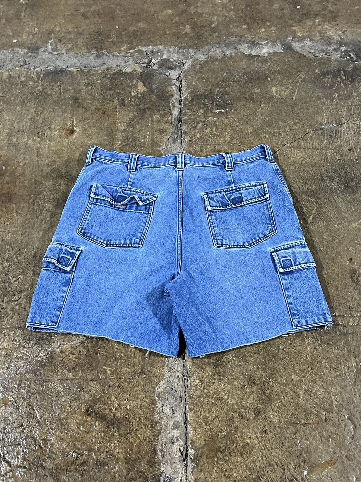 Carhartt × Route 66 × Vintage Crazy Y2K Route 66 Cargo Jorts Essential Faded Skater Shorts Size US 36 / EU 52 - 2 Thumbnail