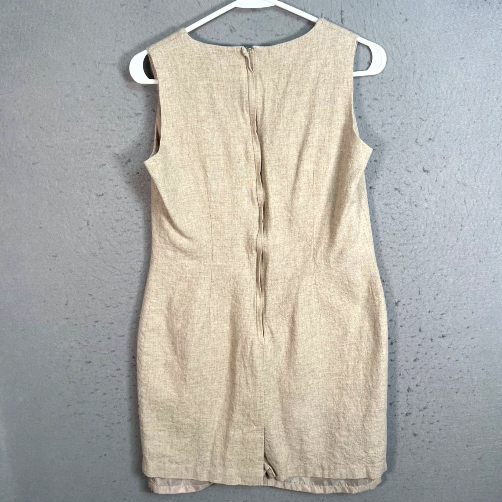 Vintage VINTAGE Bicé Sheath Dress Size 6 Beige Linen Blend Sleeveless Women's Summer Size M / US 6-8 / IT 42-44 - 2 Thumbnail