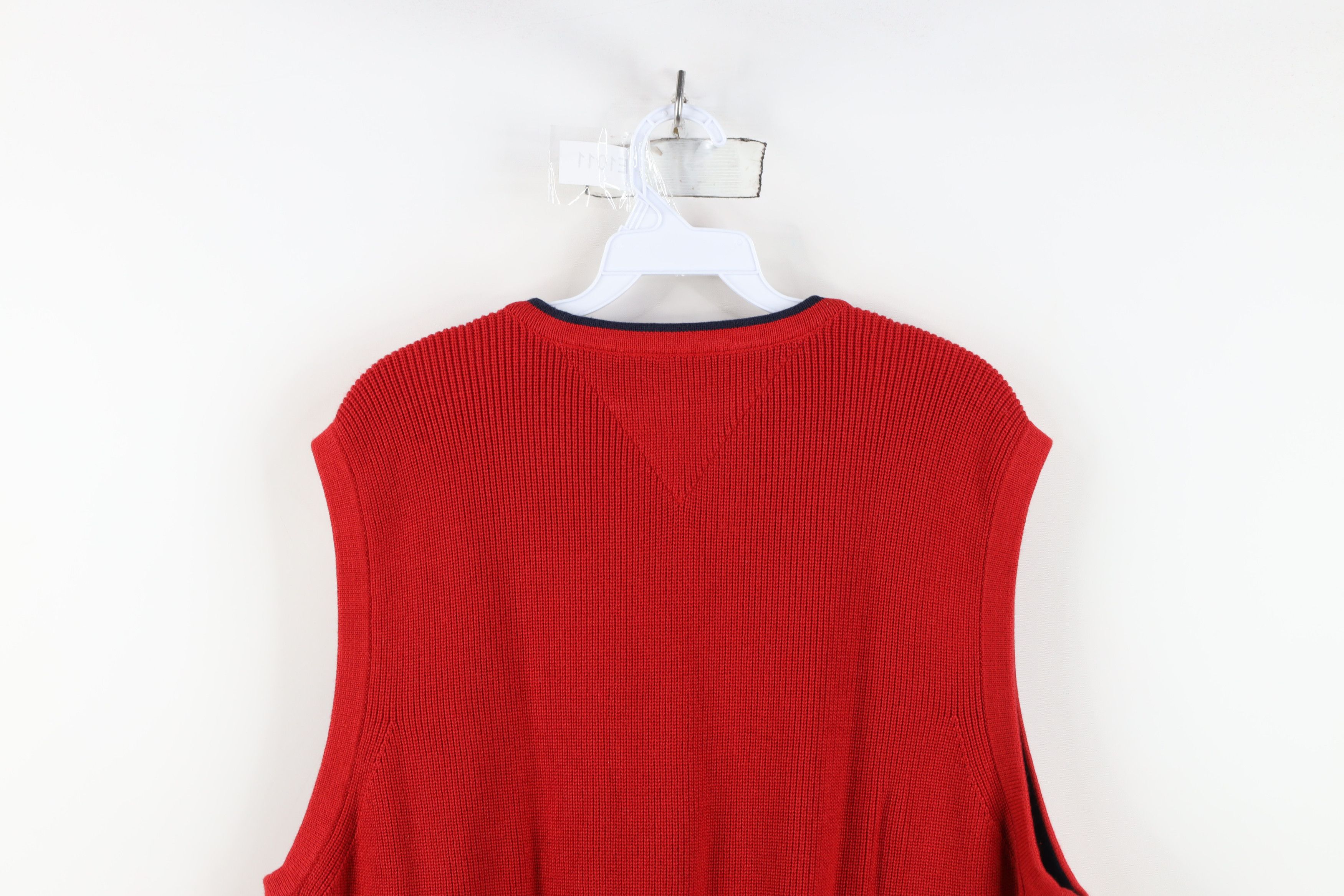 Tommy Hilfiger Vintage 90s Tommy Hilfiger Ribbed Knit V-Neck Sweater Vest Size US XL / EU 56 / 4 - 9 Thumbnail
