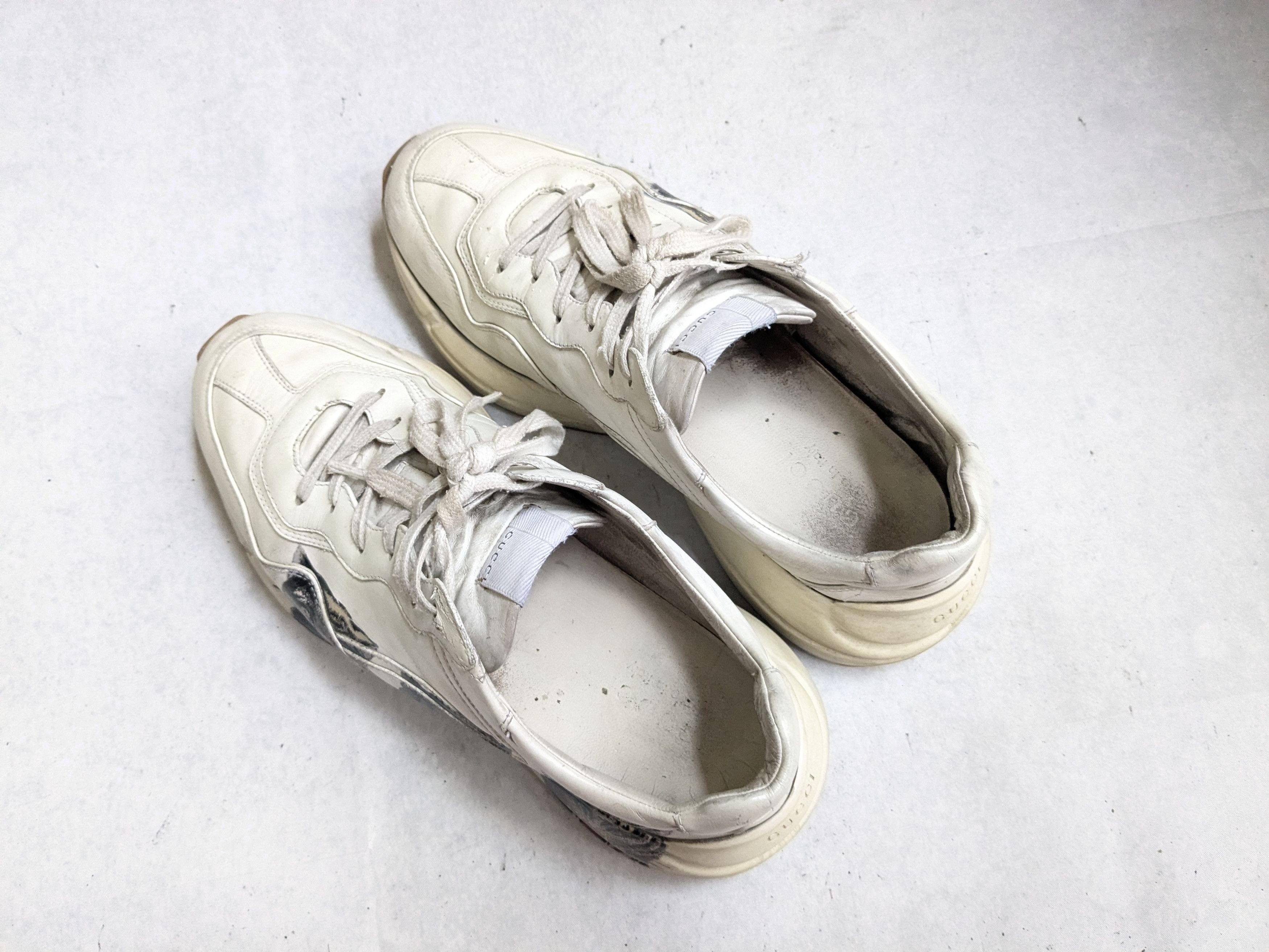 Gucci Gucci Rython Sneakers 11.5 Ivory Cat Kitty Leather Size US 11.5 / EU 44-45 - 17 Thumbnail