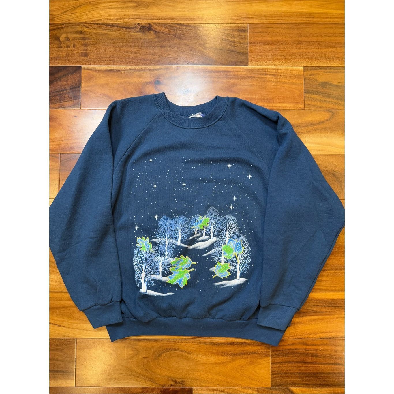 Vintage Size XL - vintage 1900s cute nature fall winter scene embroi Size XL / US 12-14 / IT 48-50 - 1 Thumbnail