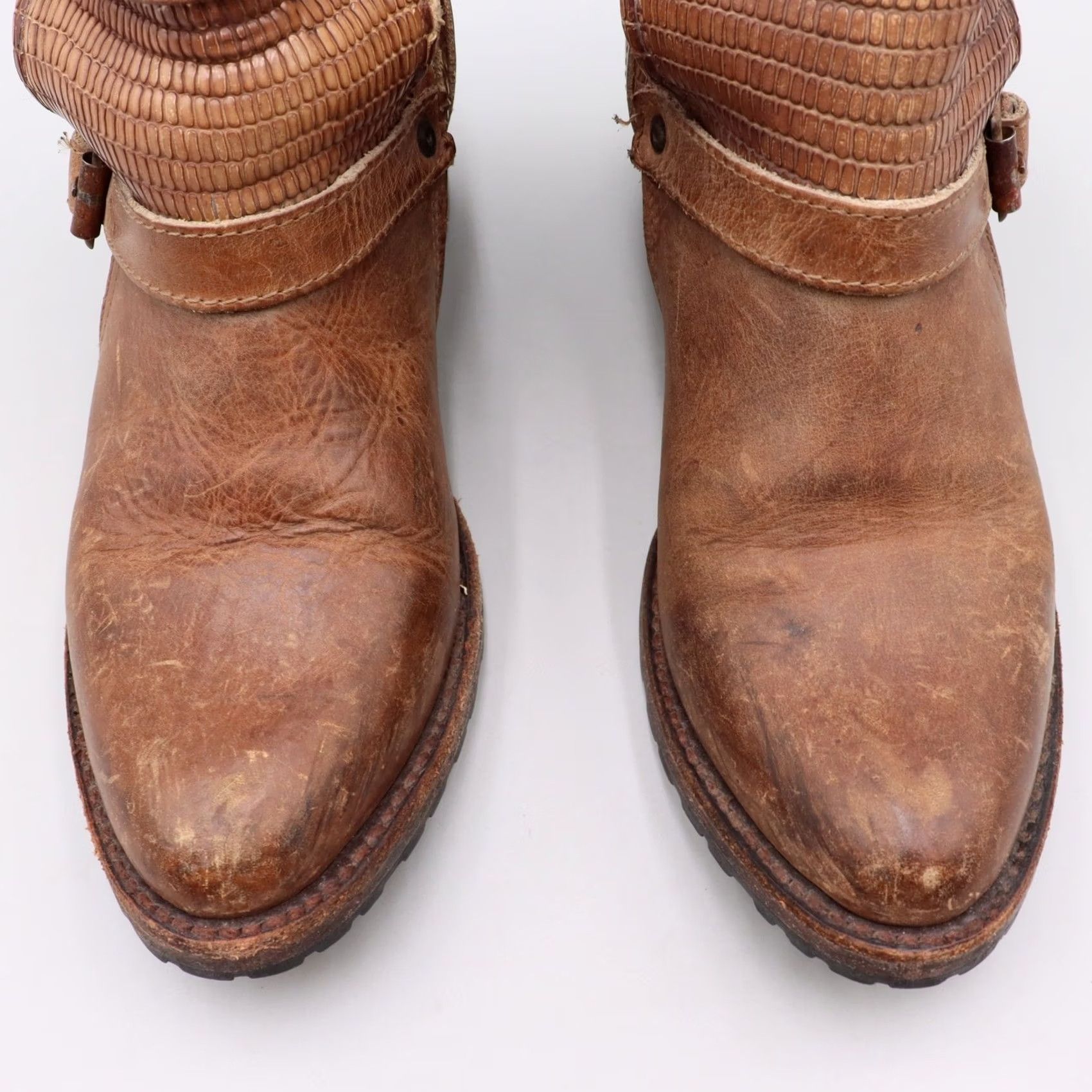 FREEBIRD Freebird By Steven Apex Brown Distressed Leather Moto Boots Size 6 Womens Leather Distressed Western Boot Size US 6 / IT 36 - 3 Thumbnail