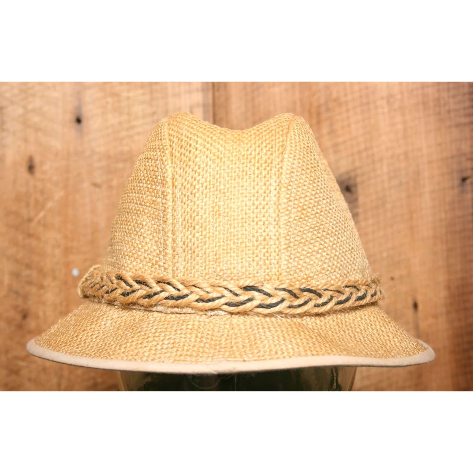 Vintage Vintage Dobbs Bucket Hat Men Tan Straw Twine Band 7 1/8 6 7/8-7 Tweed Dobb Fifth Avenue Pace-Setter Collection Size ONE SIZE - 3 Thumbnail