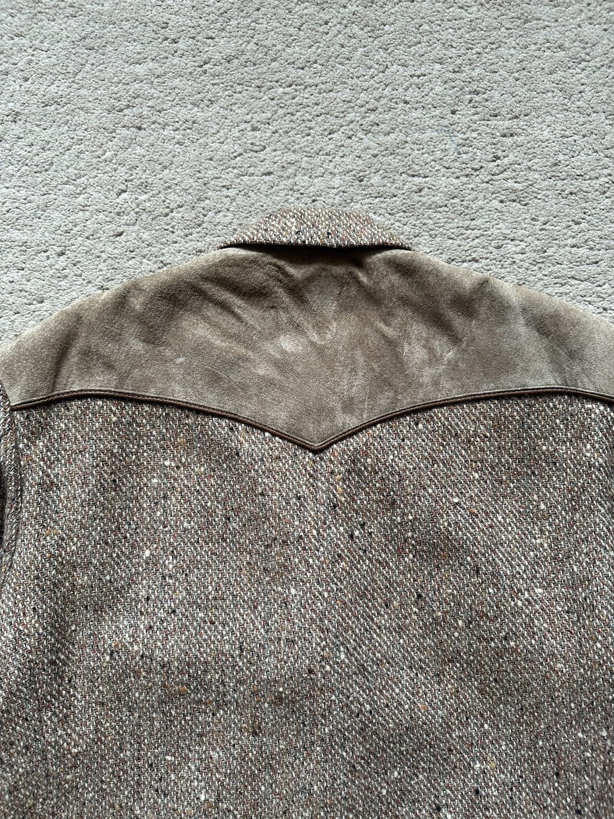 Yohji Yamamoto 1990s Work’s Tweed Leather Jacket Size US L / EU 52-54 / 3 - 14 Thumbnail