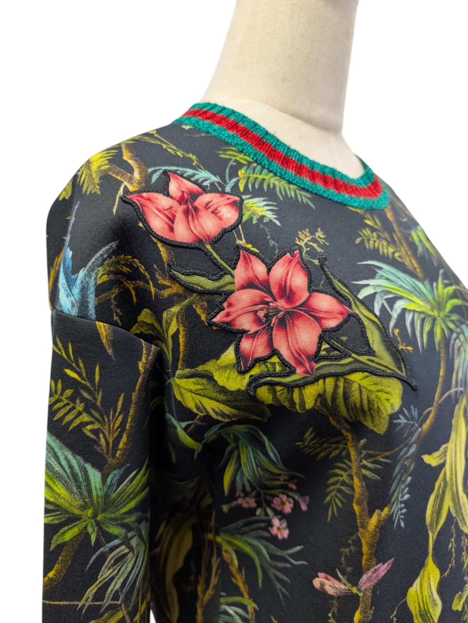 Gucci Black Cotton 2016 Jungle Print Dress Size XS / US 0-2 / IT 36-38 - 4 Thumbnail