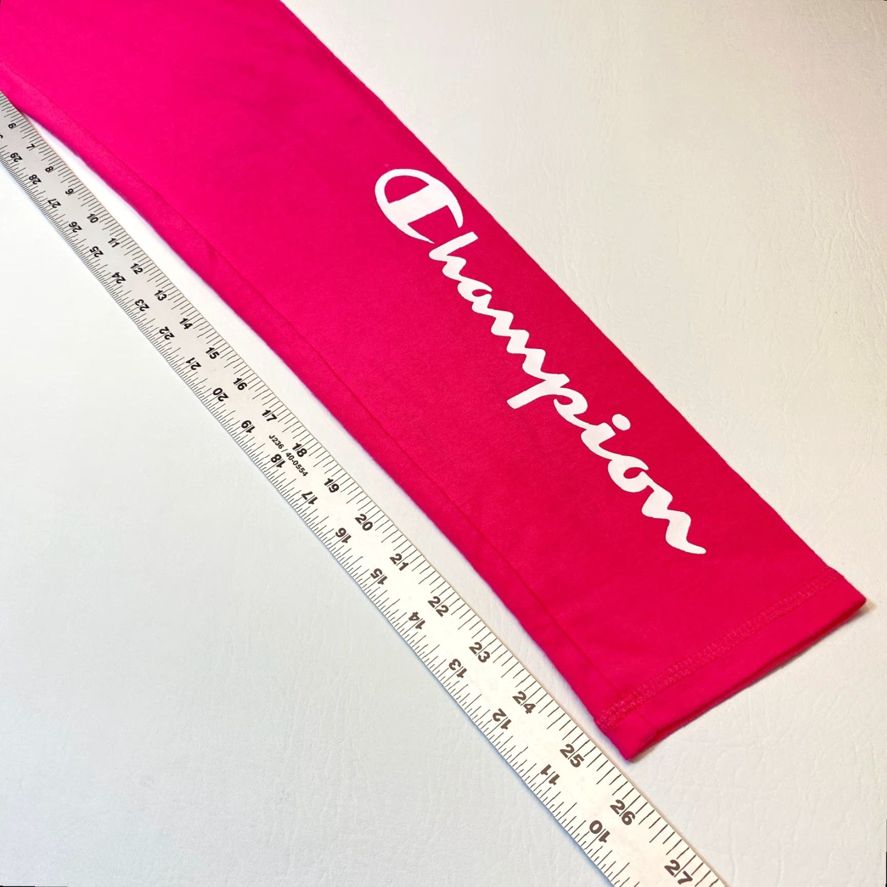 Champion NWT Champion Leggings Womens L Pink Solid Logo On Leg 26 In Inseam Activewear Stretch Athletic Regular Women's Apparel Size 36" / US 14 / IT 50 - 4 Thumbnail