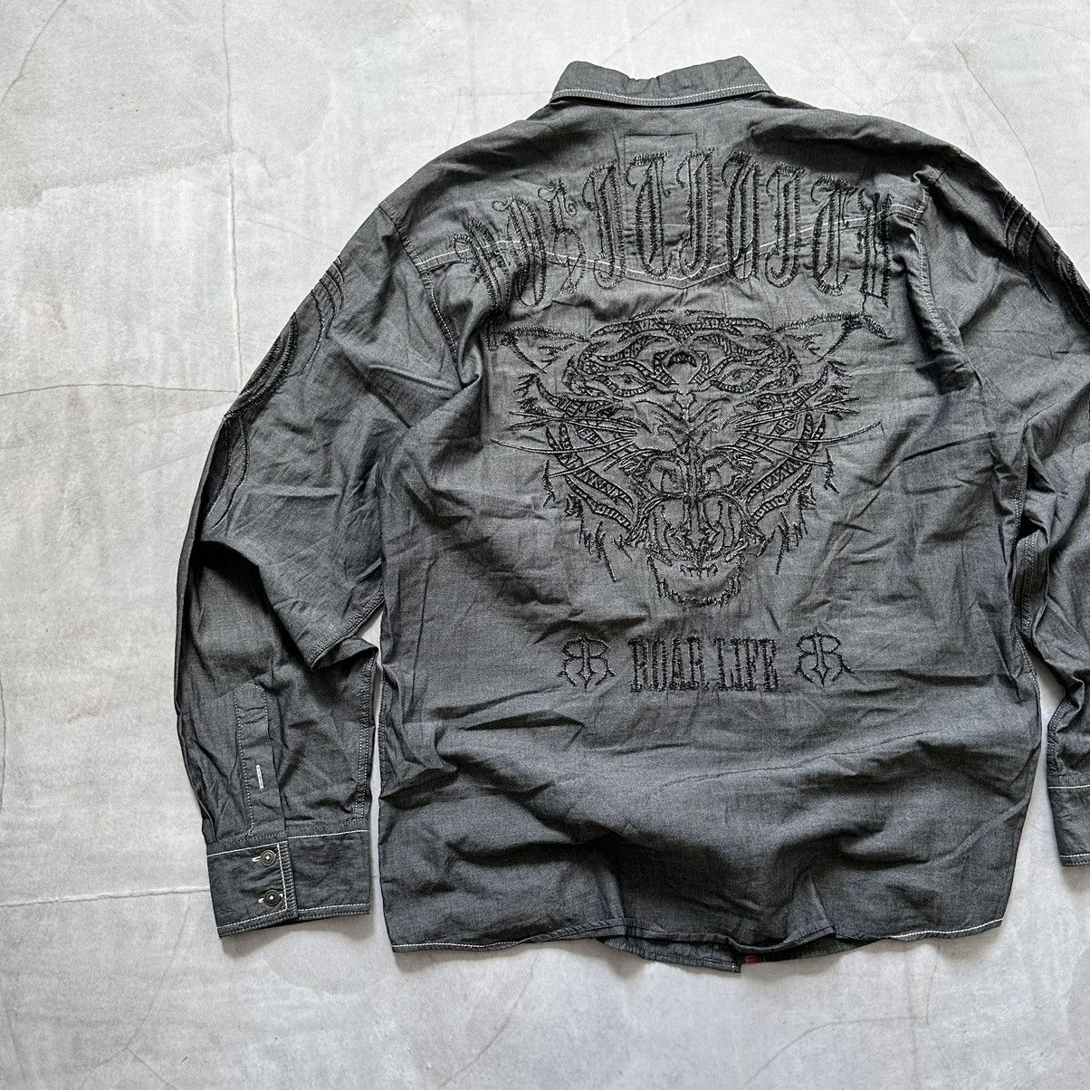 Tripp NYC Japan Affliction Vibe Tribal Shirt Gothic Mad Punk Style Size US XL / EU 56 / 4 - 2 Thumbnail