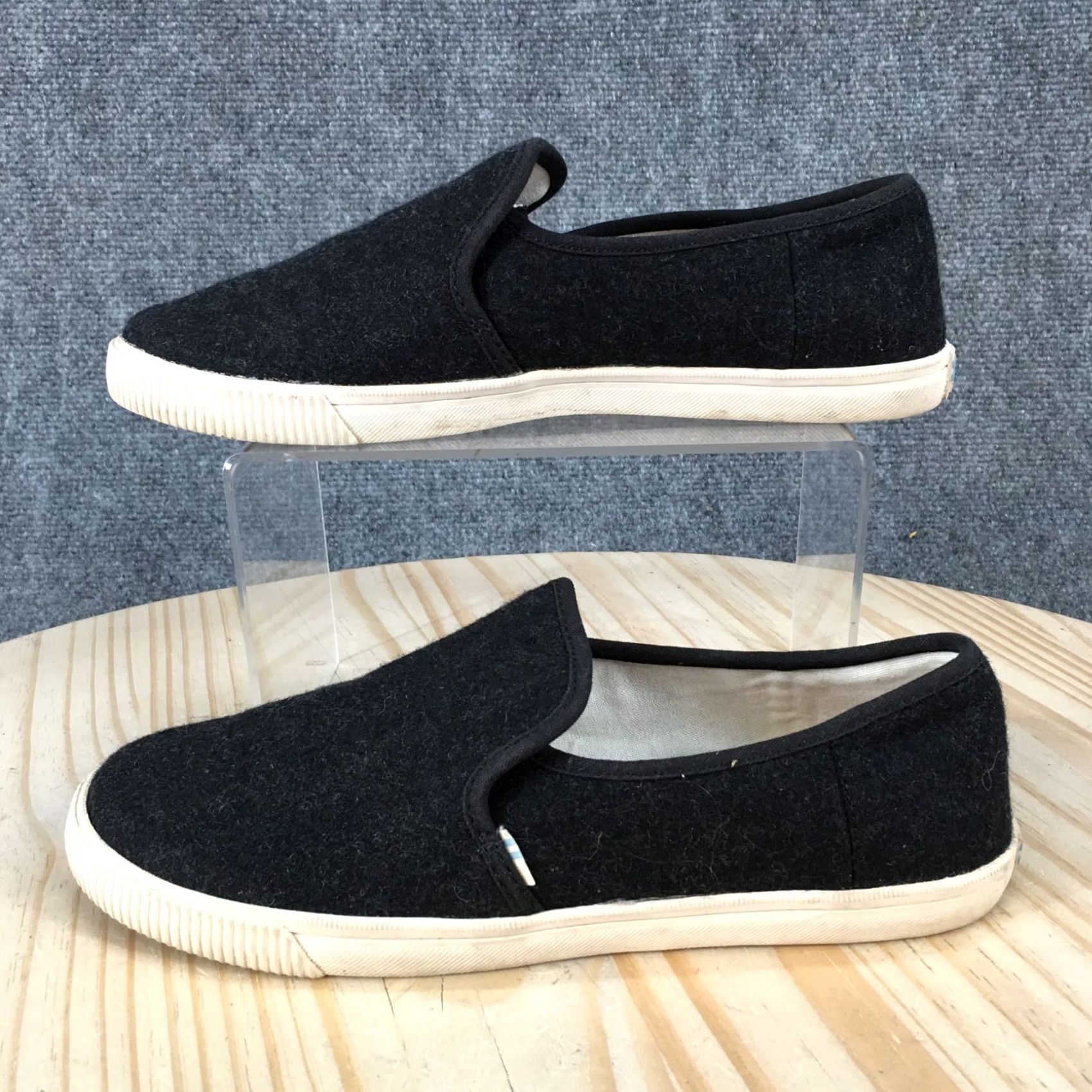 Toms TOMS Shoes Womens 7 Clemente Slip-On Sneakers Black Wool Low Top Comfort Casual Walking 10014132 Size M / US 6-8 / IT 42-44 - 2 Thumbnail
