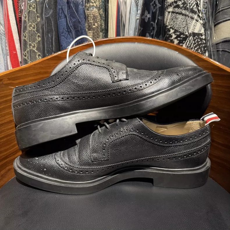 Thom Browne Thom Browne Classic striped black carved leather shoes Size US 12 / EU 45 - 7 Thumbnail