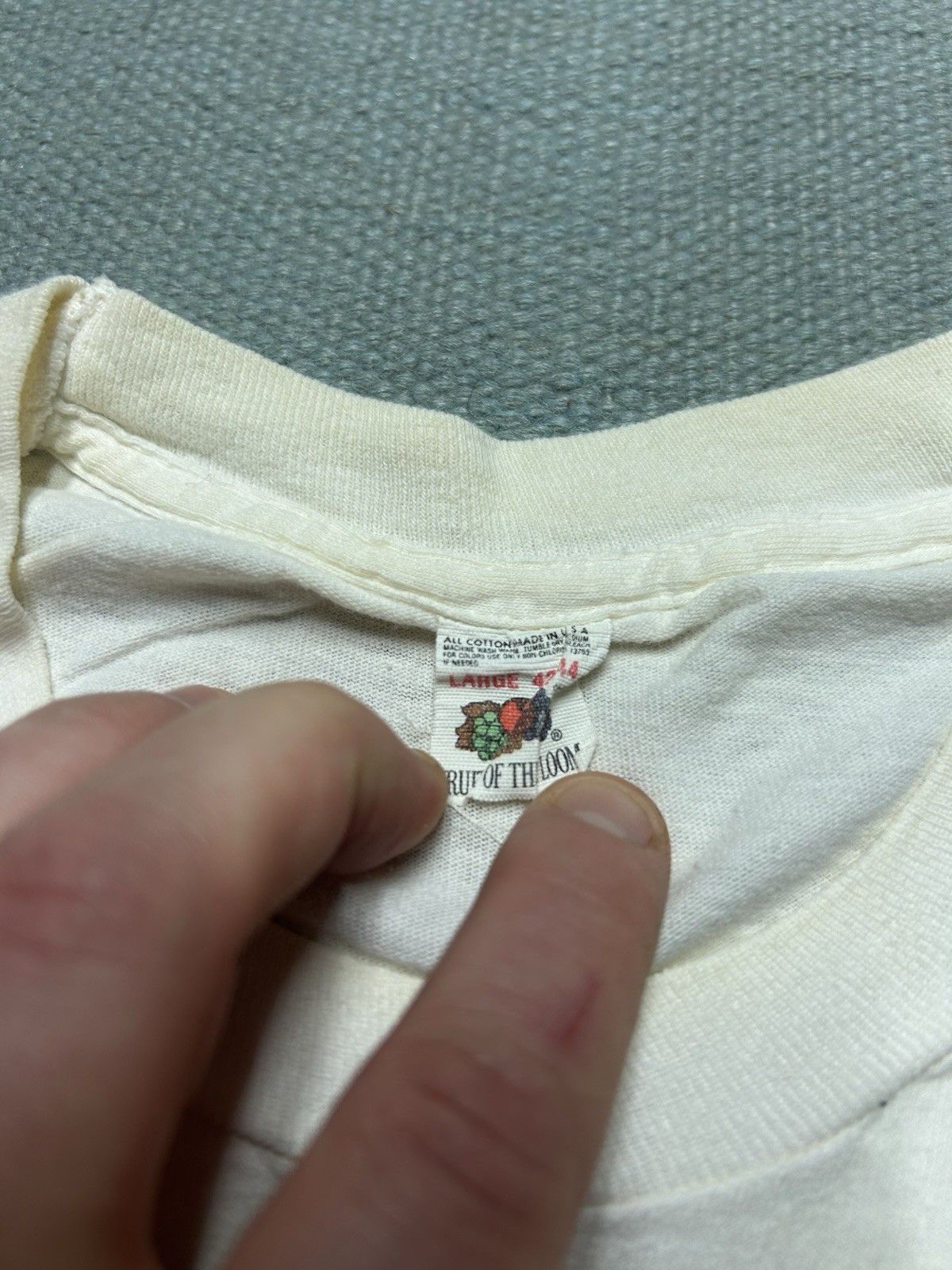 Vintage Vintage 70s blank white t shirt fruit of the loom cotton L Size US L / EU 52-54 / 3 - 7 Thumbnail
