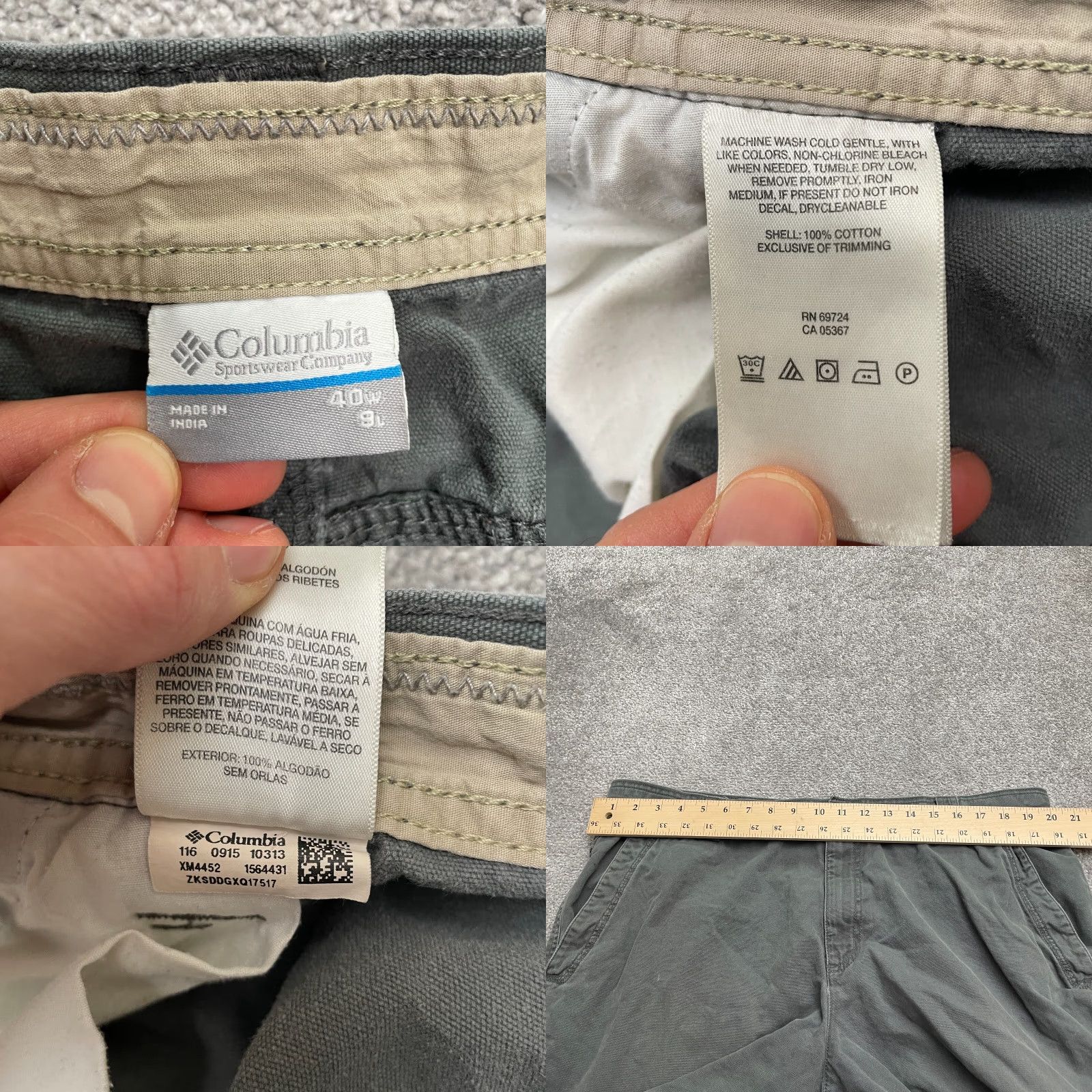 Vintage Columbia Cargo Shorts Mens 40W Gray Cotton Pocket Outdoor Casual Size US 40 / EU 56 - 8 Thumbnail