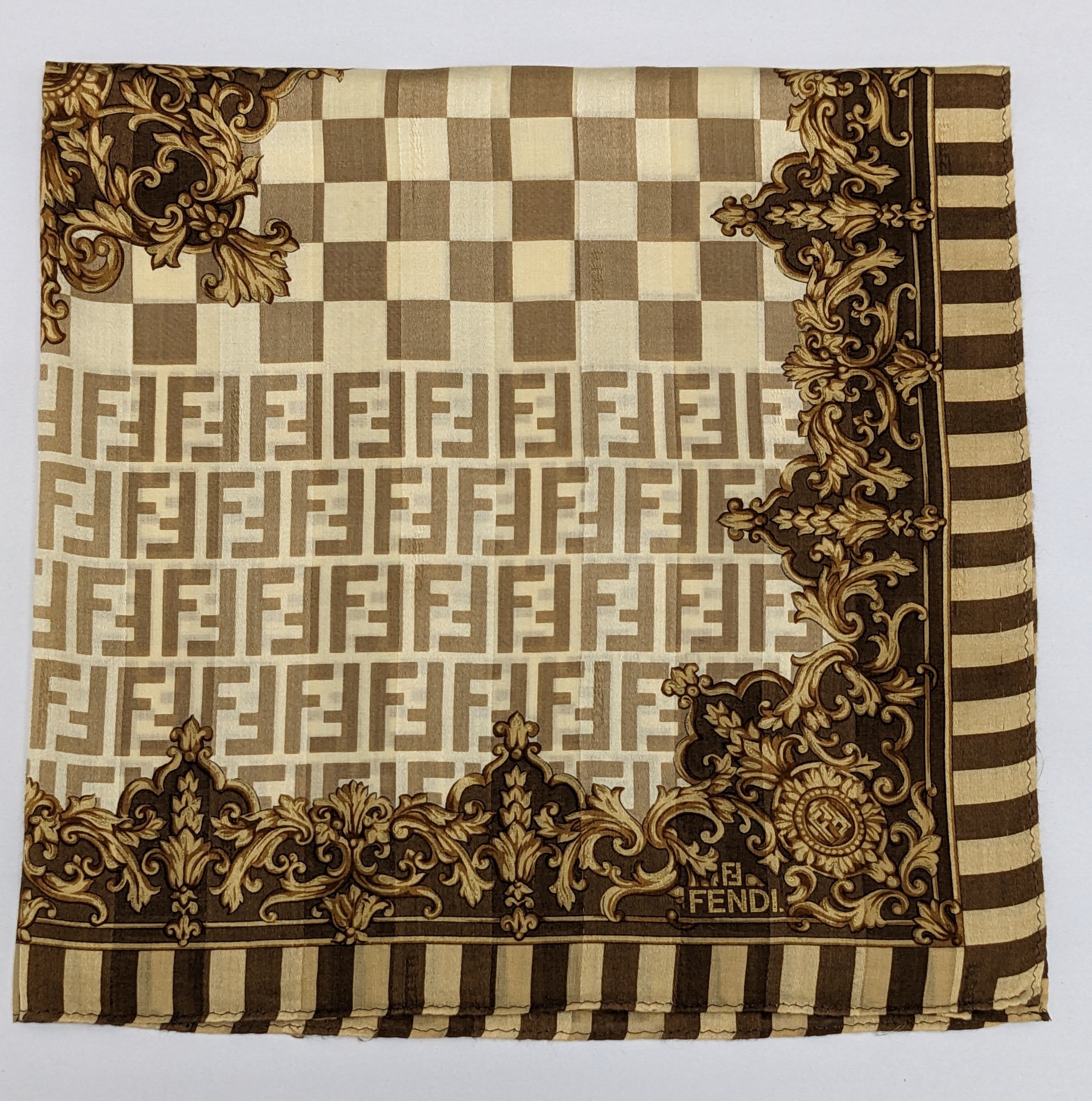 Fendi FENDI Zucca Silk Baroque Ornate Medallion Size ONE SIZE - 1 Thumbnail
