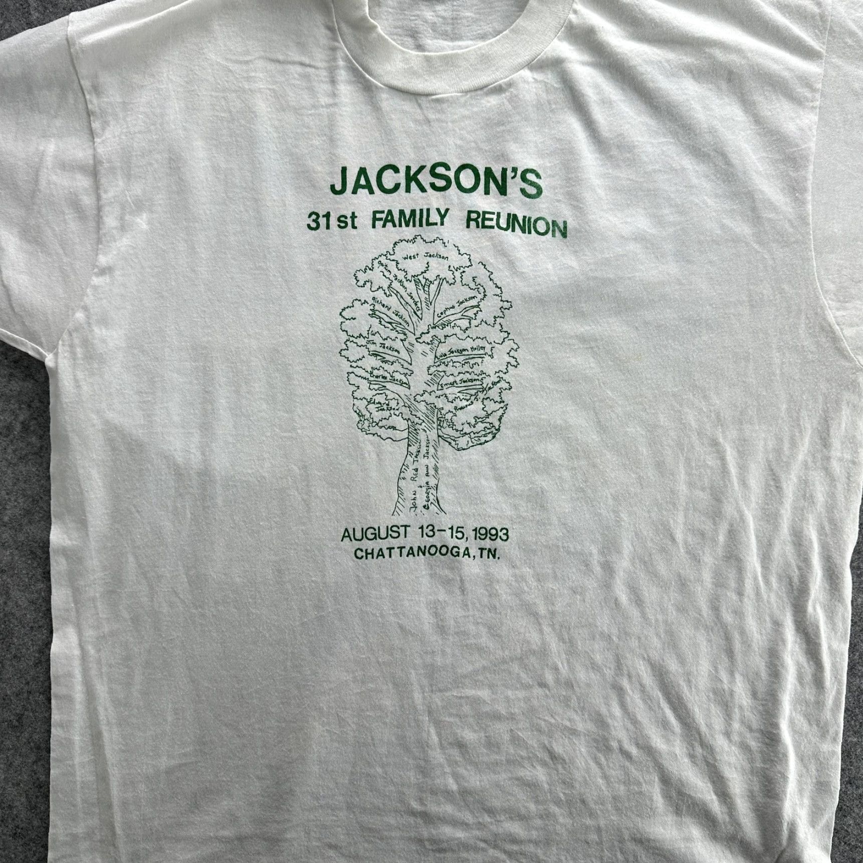 Fruit Of The Loom VINTAGE Jacksons Family Reunion Shirt Mens XL White 1993 90s USA Shirt Size US XL / EU 56 / 4 - 2 Thumbnail