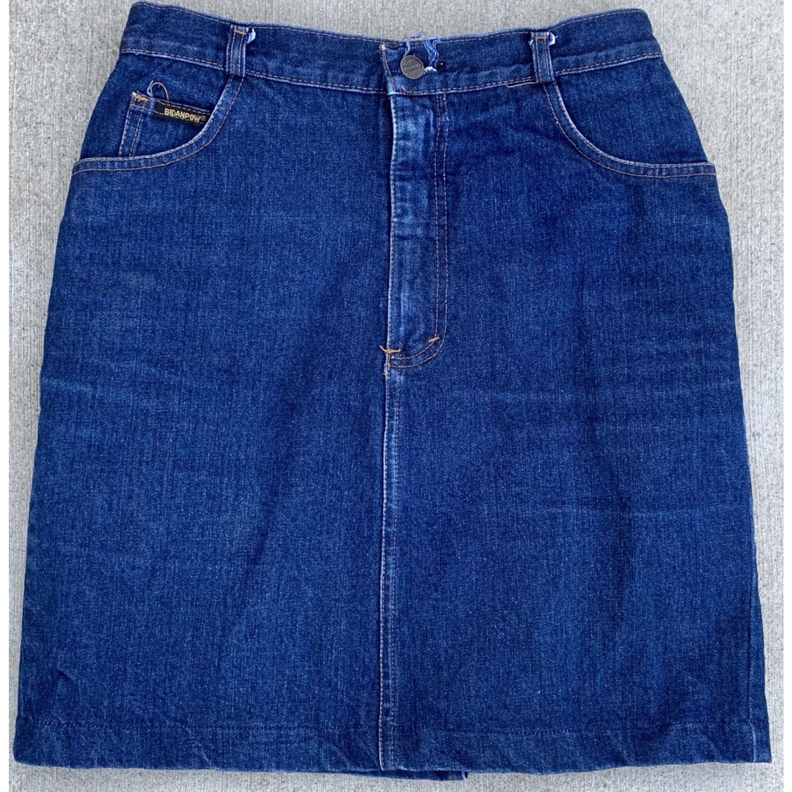 Vintage VINTAGE Bidanpow Denim Skirt High Waist Jean Skirt Size 26 28 1/2” Waist Blue Cotton Denim Short Mini Skirt Women 70s 80s Style Mens Womens Girls Size 26" / US 2 / IT 38 - 4 Thumbnail