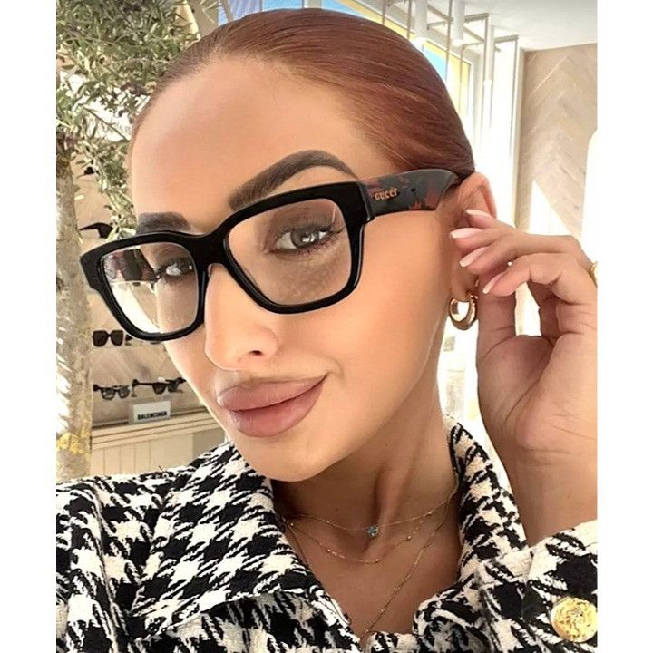 Gucci Gucci GG1428O 001 Square Eyeglasses - Shiny Black 52mm Size ONE SIZE - 3 Thumbnail
